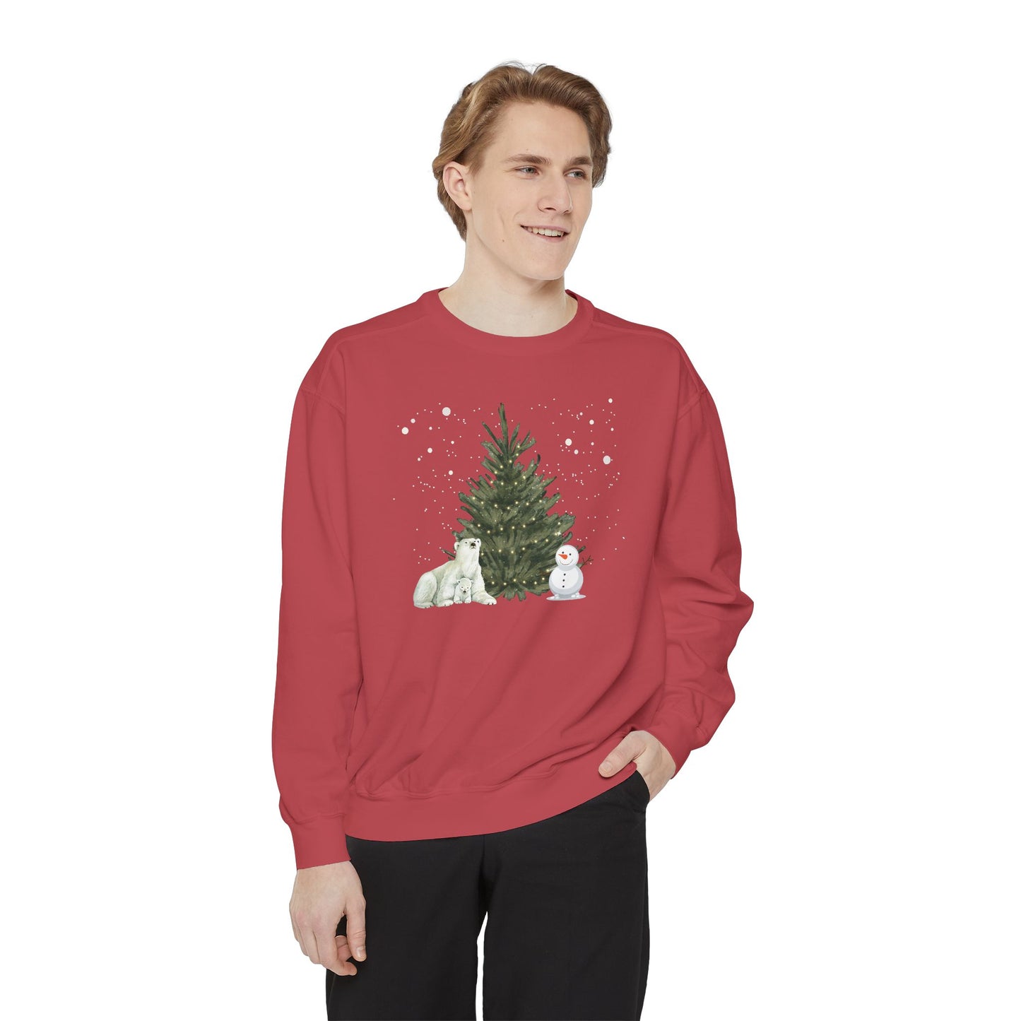 Polar Bear & Snowman - Unisex Garment-Dyed Sweatshirt - 10012