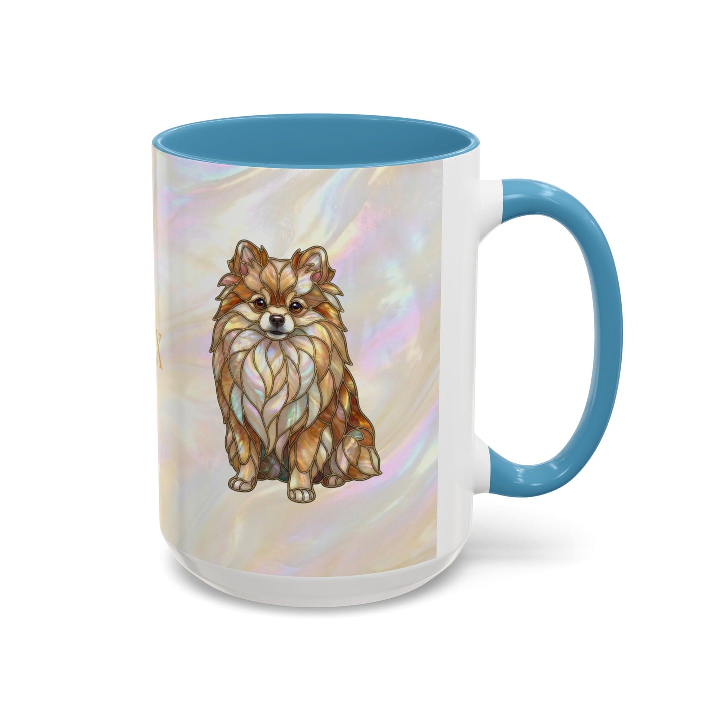 Pomeranian Accent Coffee Mug — Stained Glass Design (11/15oz) - 14638