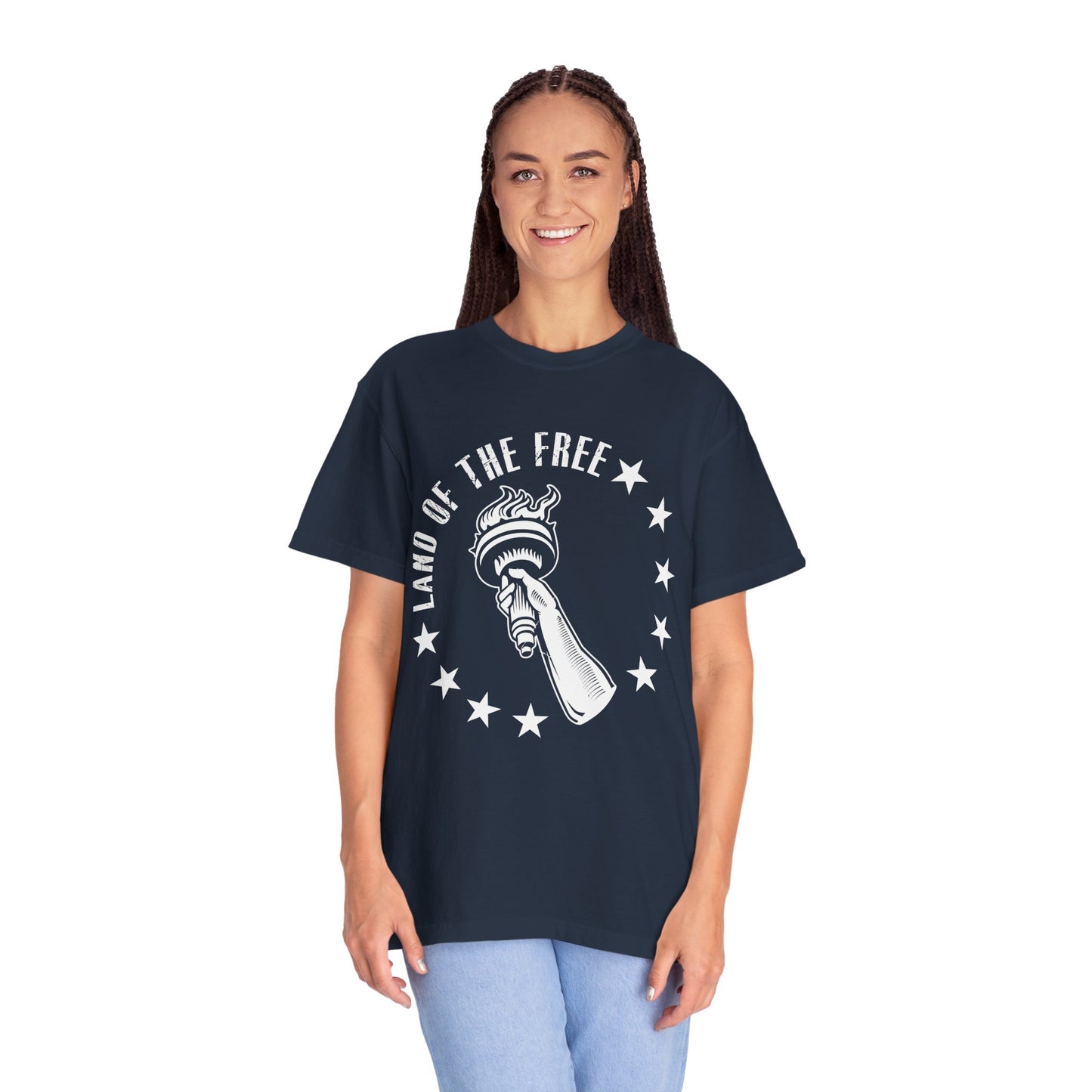 Land Of the Free Graphic T-Shirt, Casual Wear for Independence Day, Gift for Freedom Lovers, Unisex Tee for Everyday Style, Comfort and Style - 13640