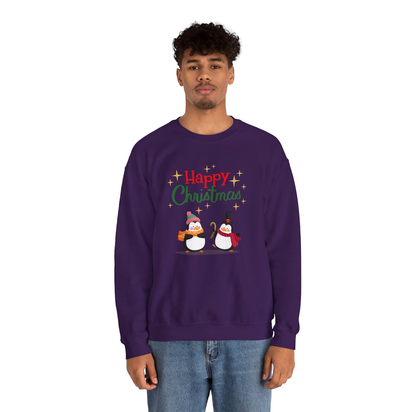 2 Penguins: Happy Christmas - Unisex Heavy Blend™ Crewneck Sweatshirt