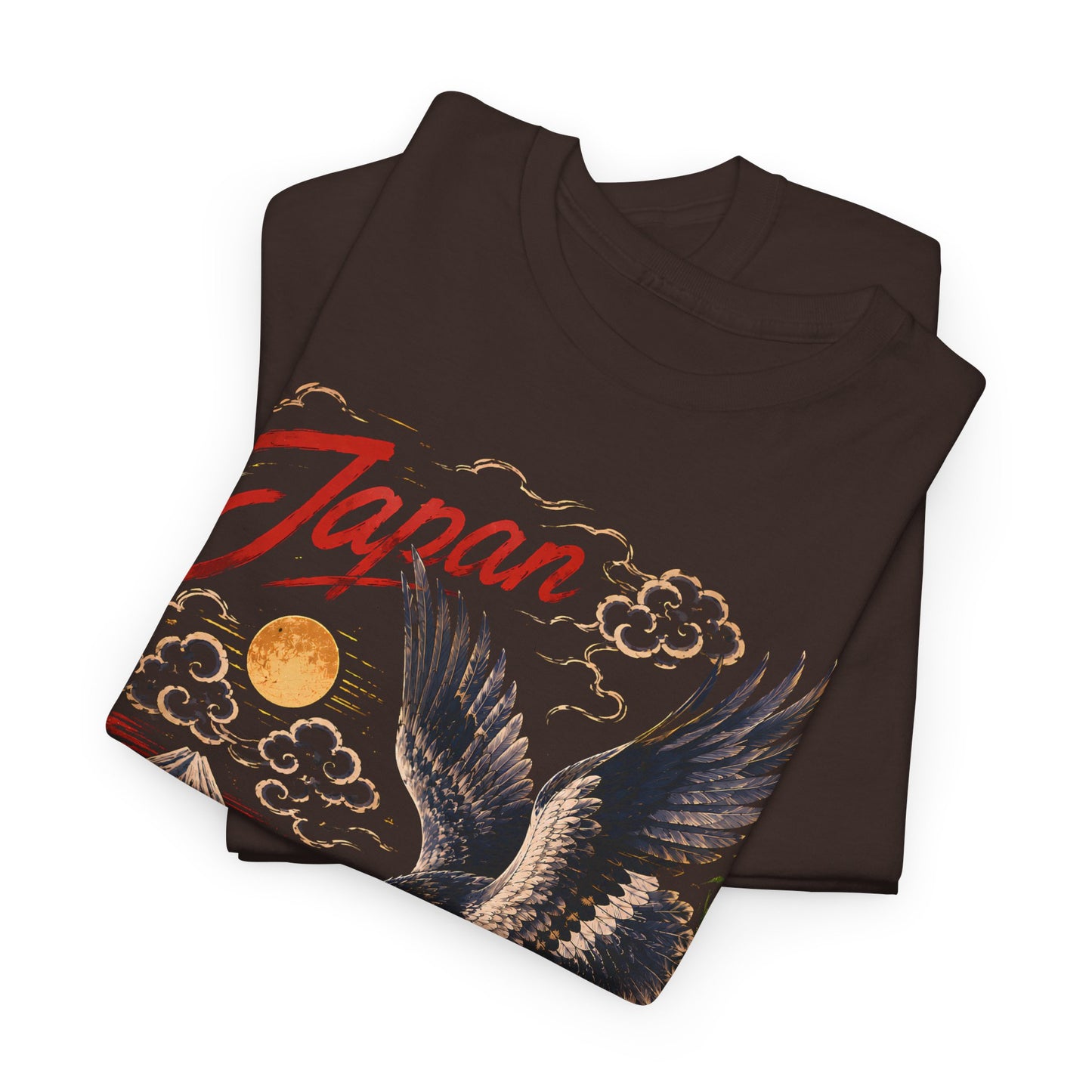 Japan Tiger & Eagle Graphic T-Shirt – Vintage Japanese Tattoo Style Tee - 14910