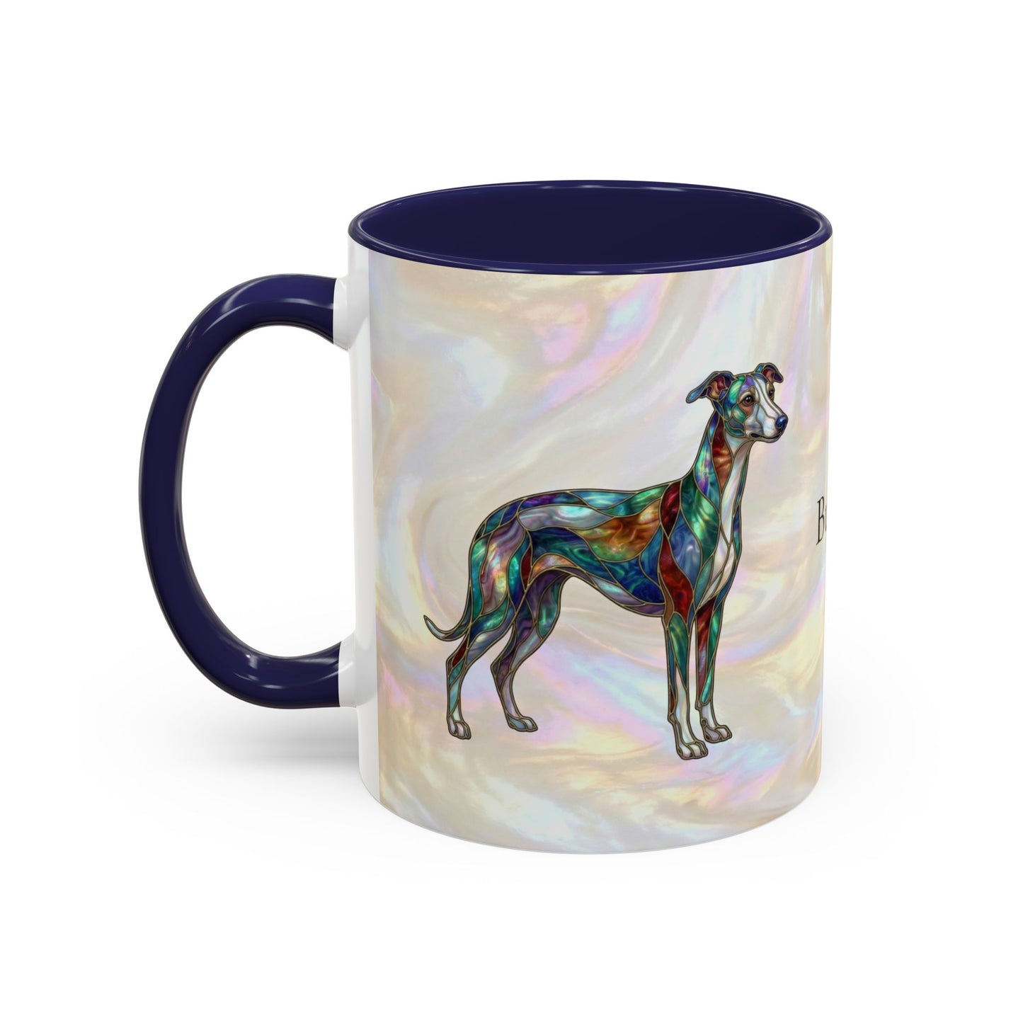 Whippet Accent Coffee Mug – Stained Glass Design 11/15oz - 14652