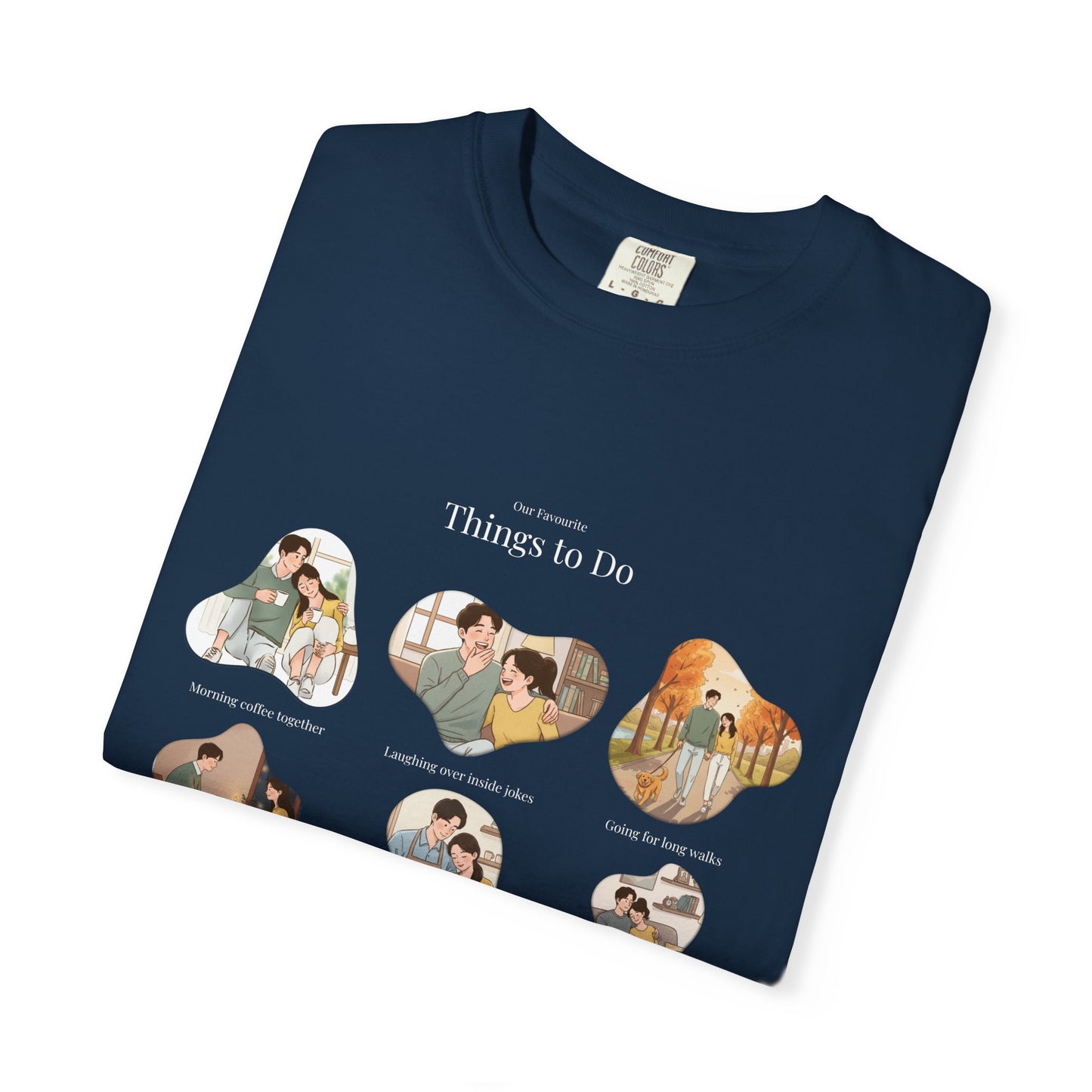 Our Favourite Things to Do Together – Personalised Valentine’s Illustration T-Shirt Gift - 14721