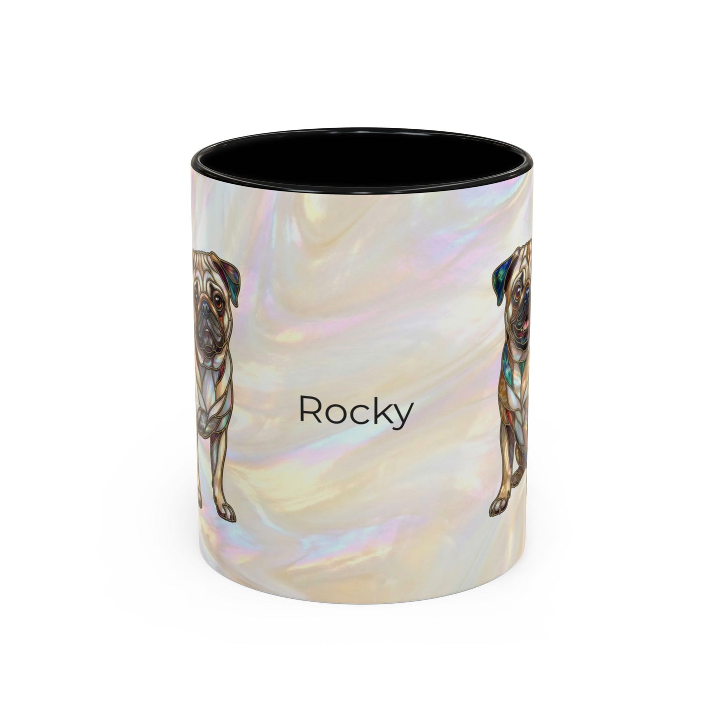 Pug Accent Coffee Mug –  Stained Glass Design (11/15oz) - 14547