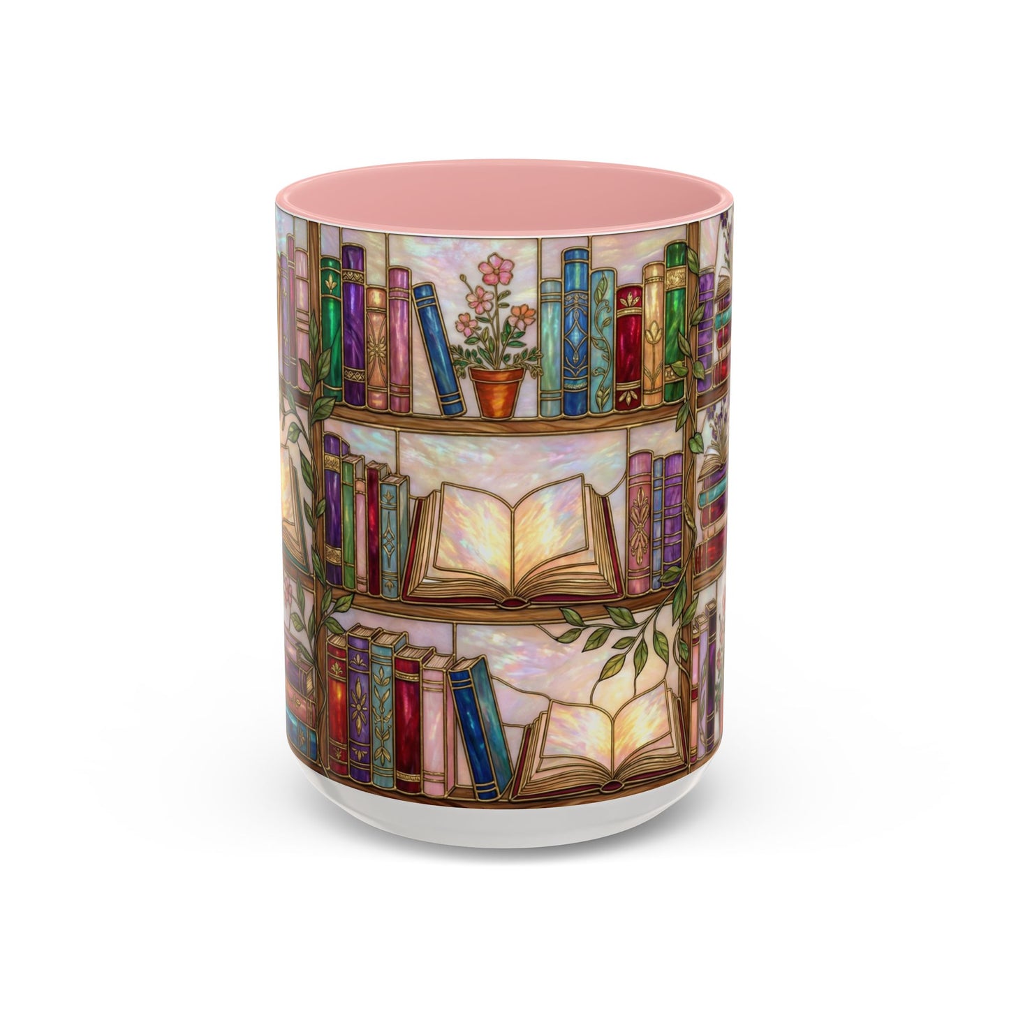 Bookish Accent Coffee Mug — Stained Glass Design (11/15 oz) - 14528