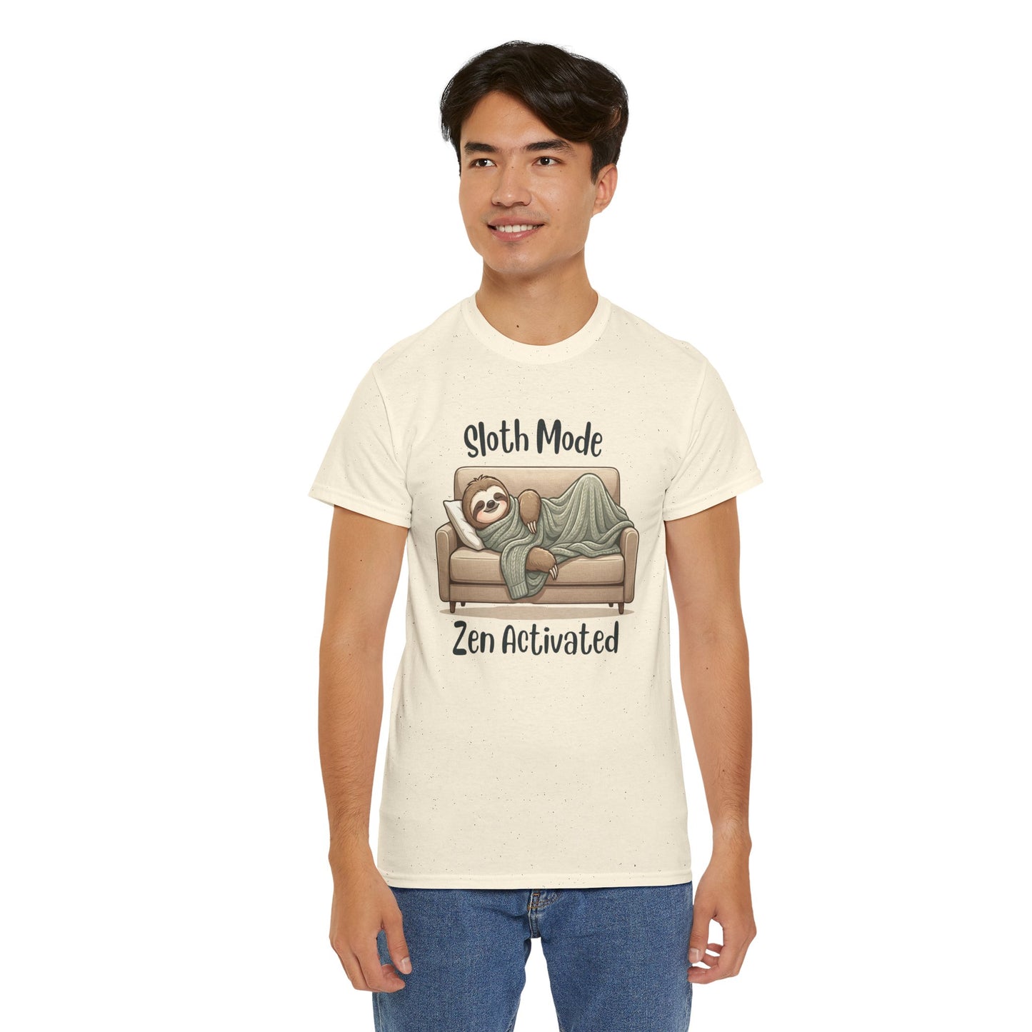 Funny Sloth T-Shirt – “Sloth Mode, Zen Activated” Cute Relaxing Tee - 14844