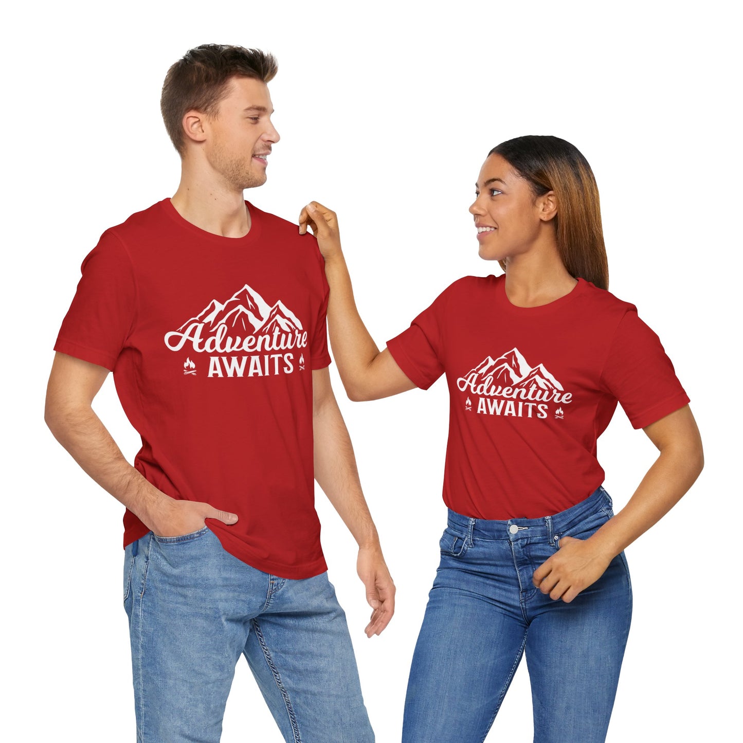 Camping: Adventure Awaits - Unisex Jersey Short Sleeve Tee