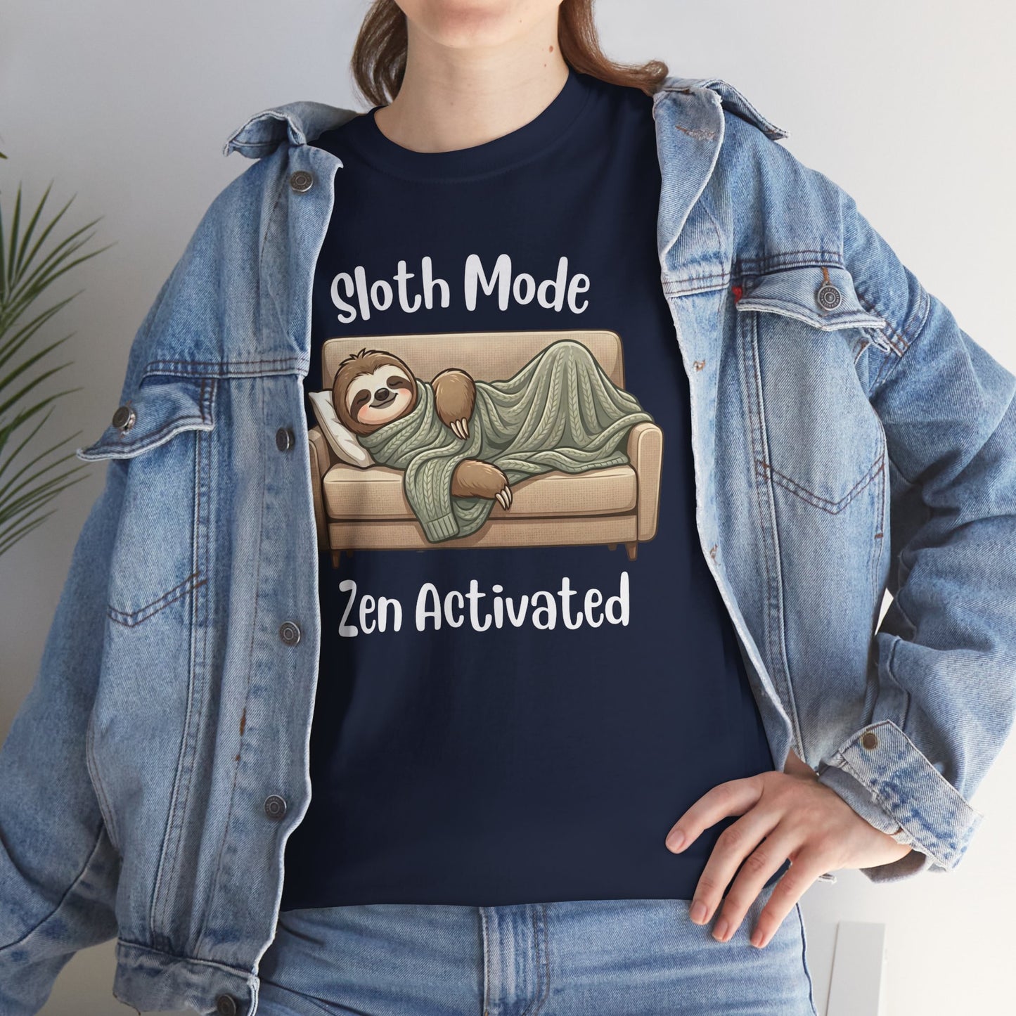Funny Sloth T-Shirt – “Sloth Mode, Zen Activated” Cute Relaxing Tee - 14844