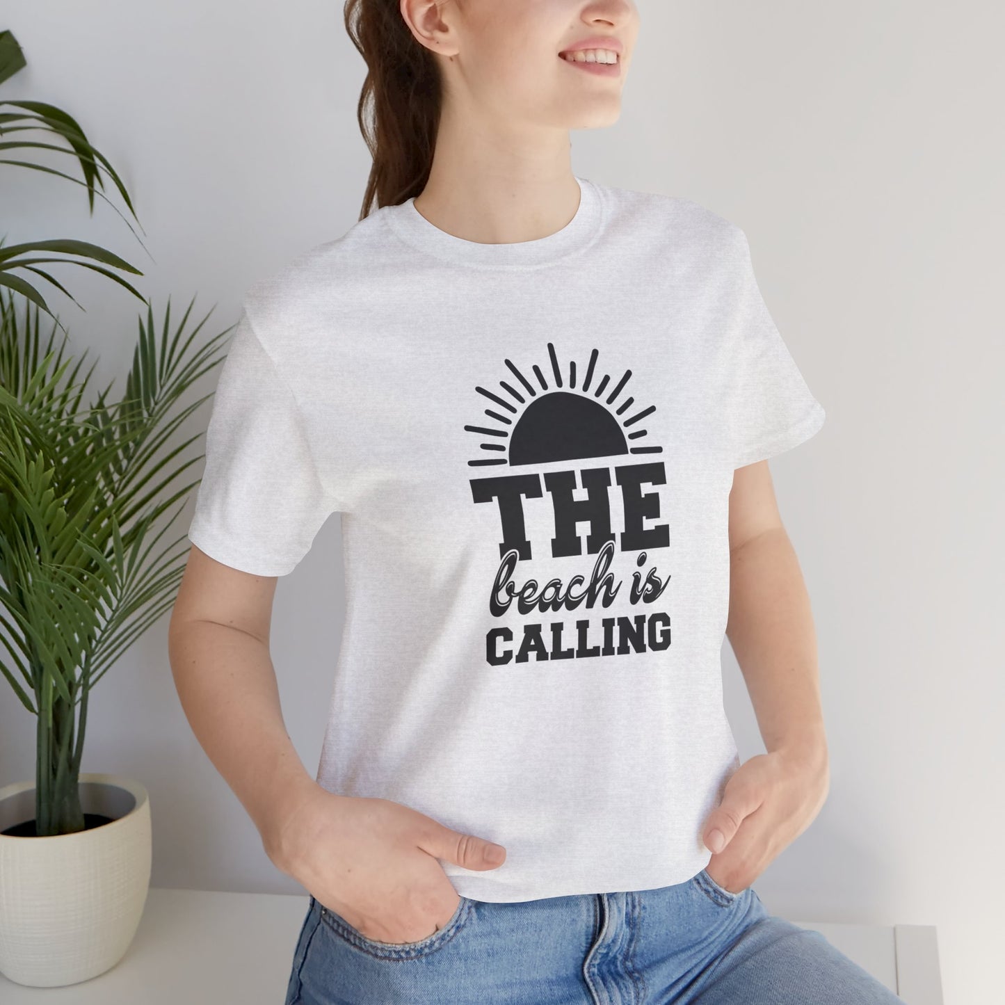 Summer: The Beach Is Calling - Unisex Jersey Short Sleeve Tee