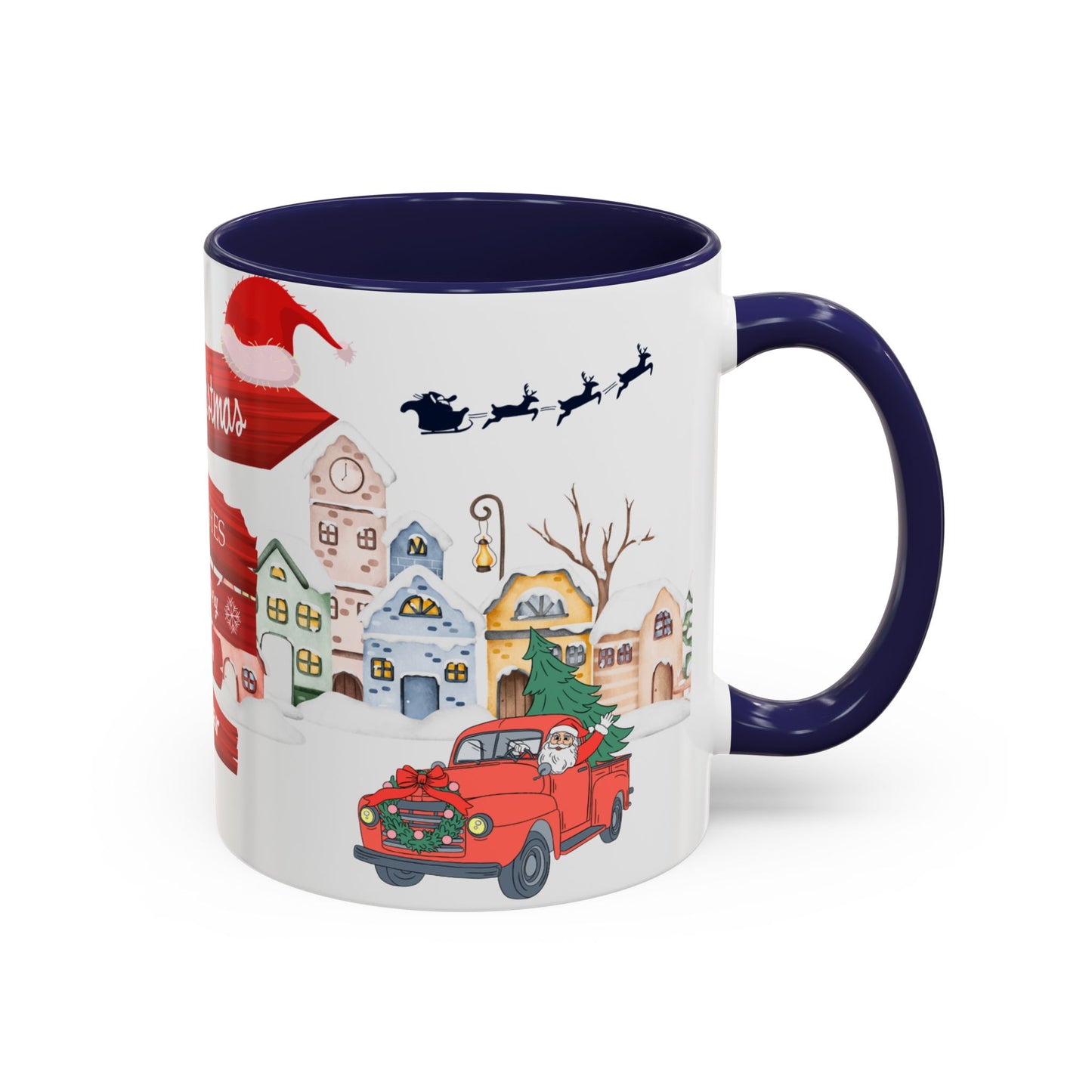 Merry Christmas - Accent Coffee Mug (11, 15oz)