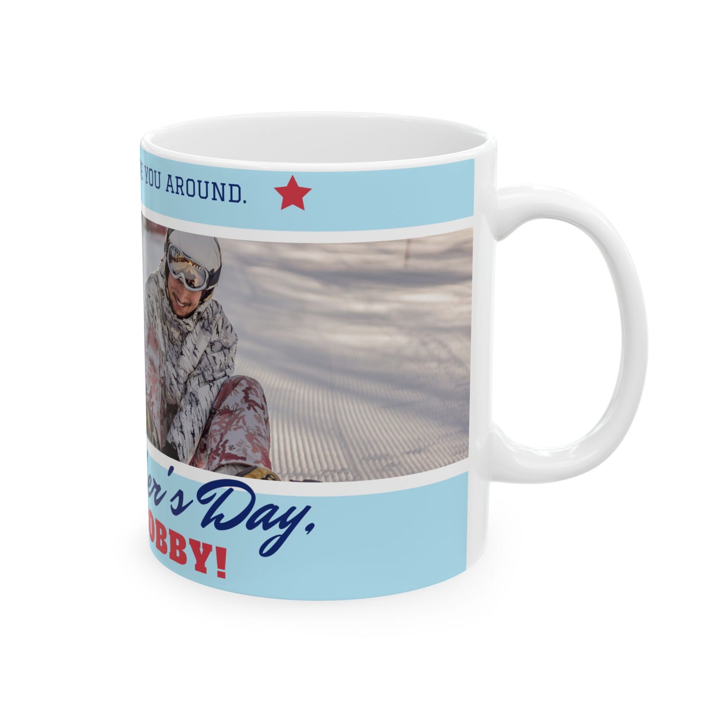 Personalized Father's Day Ceramic Coffee Mug, Custom Photo Mug for Dad, Family Gift, Birthday Present, Unique Mug for Men - 14056