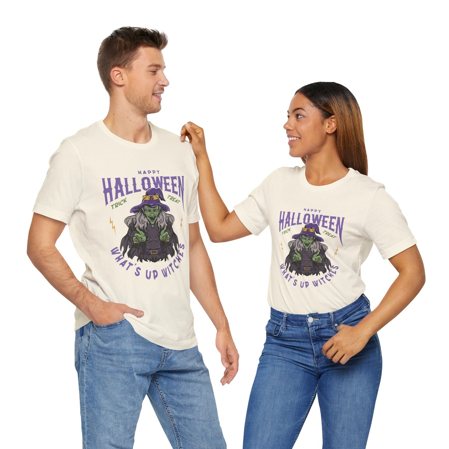 Happy Halloween, What's Up Witches  - Unisex Jersey Short Sleeve Tee