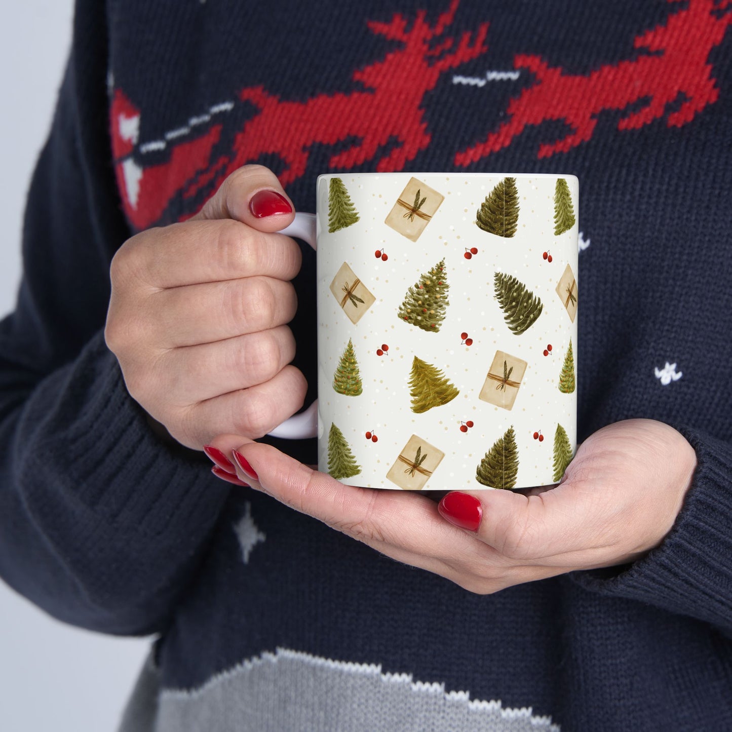 Christmas Trees & Gifts - Ceramic Mug, (11oz, 15oz) - 10914