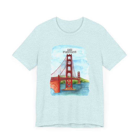 San Francisco Golden Gate Bridge Tee - Unisex Short Sleeve Jersey Shirt for Travel Lovers - 12203
