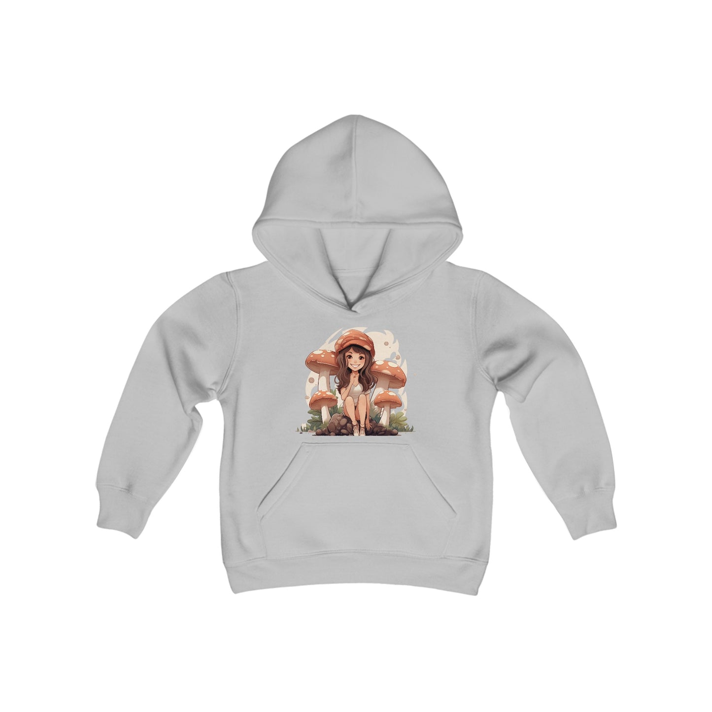 Adventures with Mushroom Girl - Youth Heavy Blend Hooded Sweatshirt