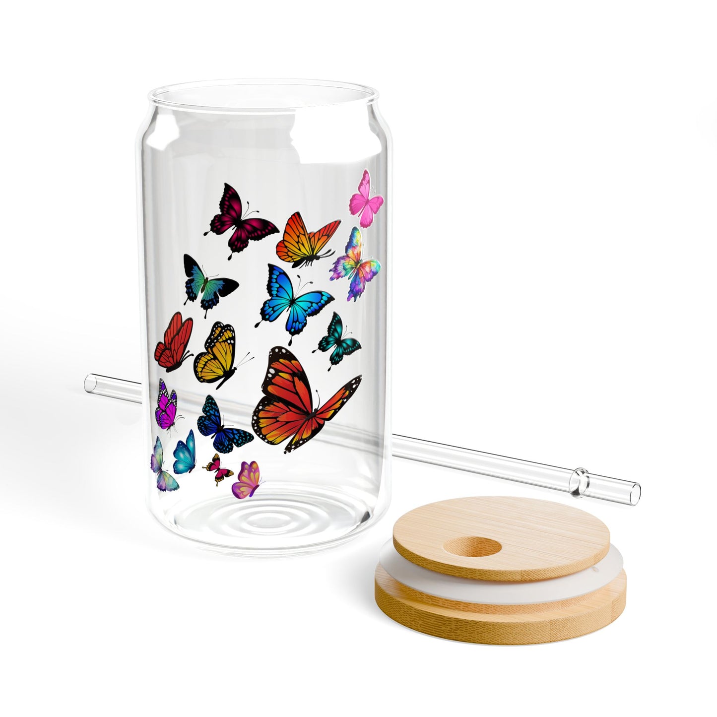 Butterflies: Nature's Masterpiece,  Customizable - Sipper Glass, 16oz