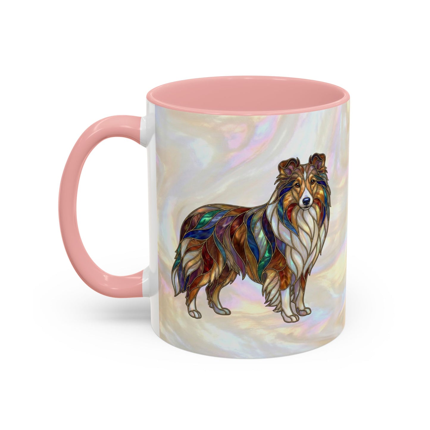 Sheltie Accent Coffee Mug – Stained Glass Design 11/15oz - 14645