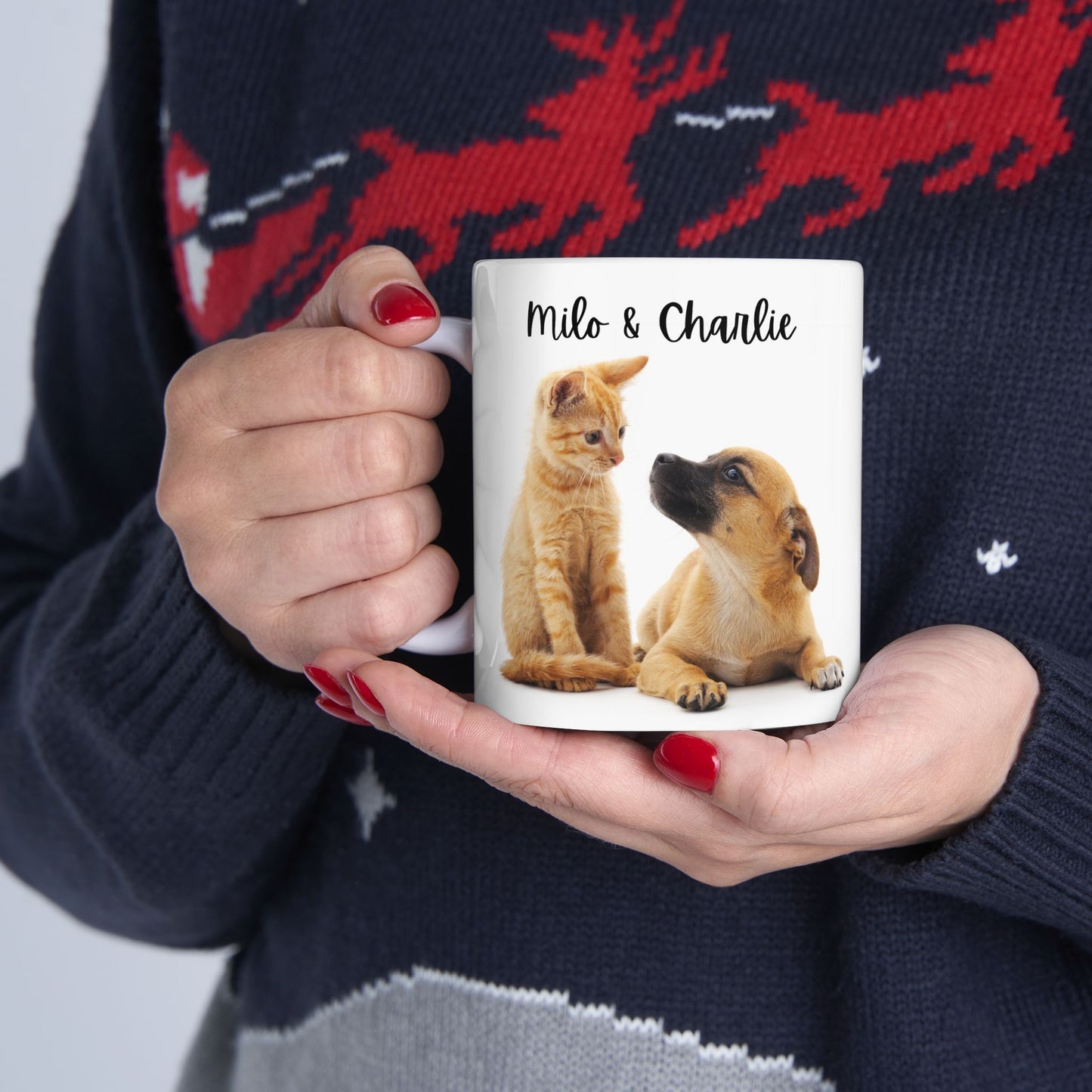 Personalized Pet Lover Ceramic Mug - Custom Dog & Cat Gifts, Animal Coffee Cup, Unique Present for Pet Owners - 14210