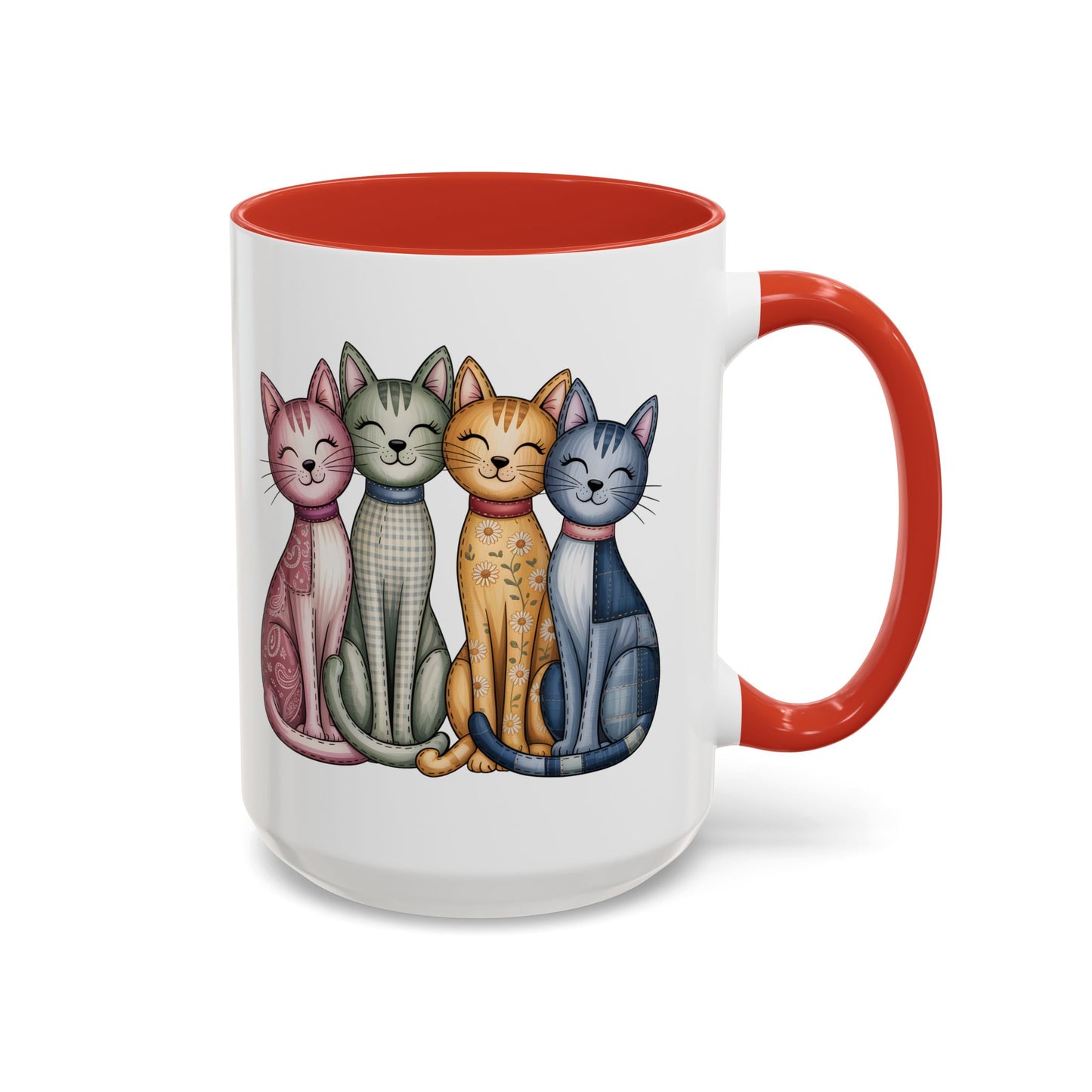 Happy Cats Illustration Mug – Colorful Cat Art Coffee Cup (11oz / 15oz) - 14769