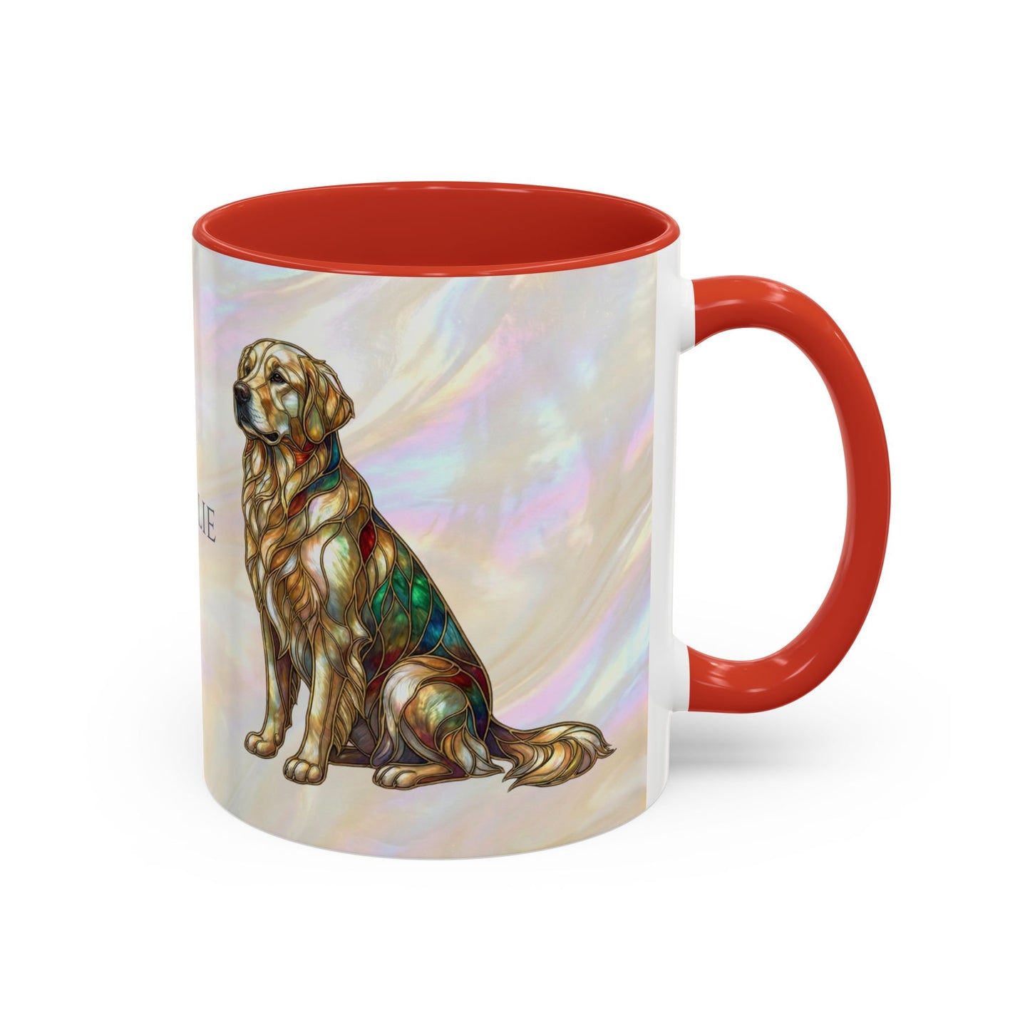 Personalized Golden Retriever Coffee Mug - Stained Glass Design 11/15oz - 14534
