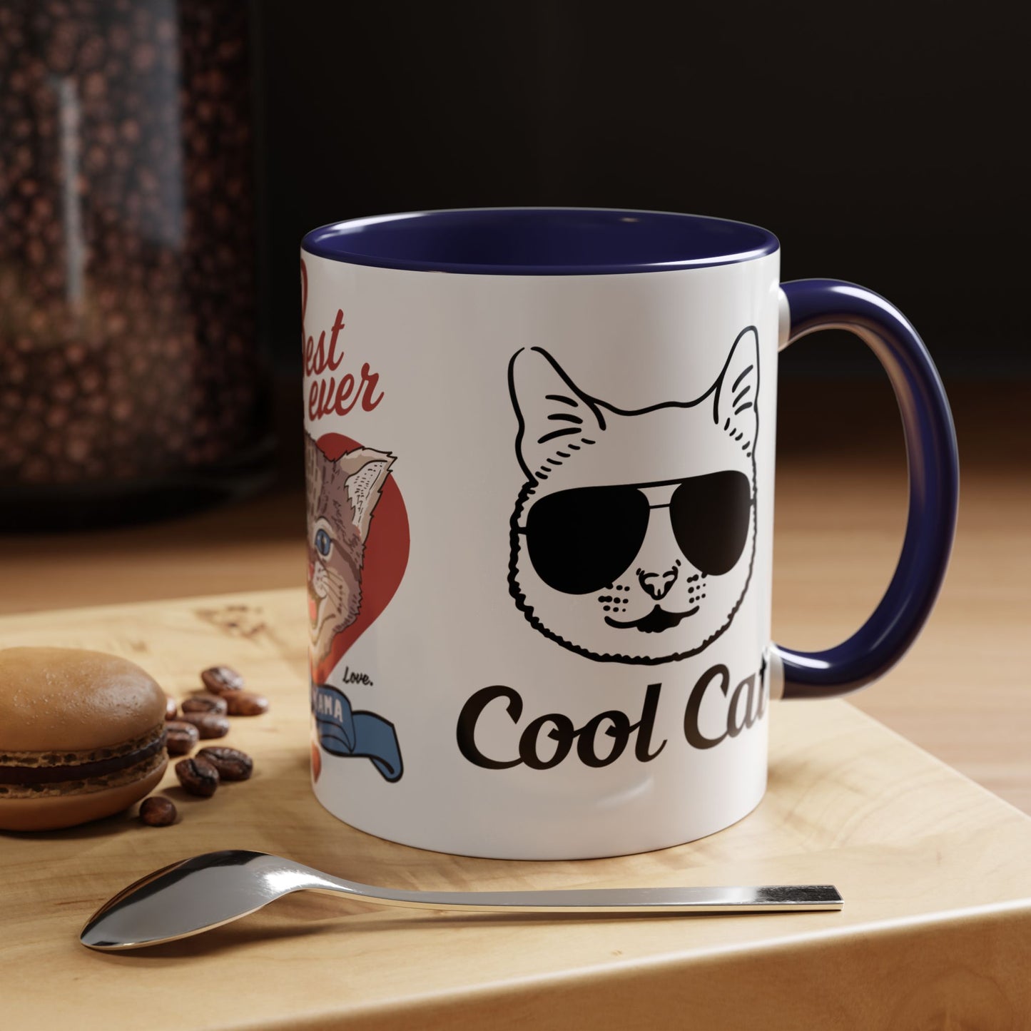 Best Ever Cat Mama - Accent Coffee Mug (11, 15oz)