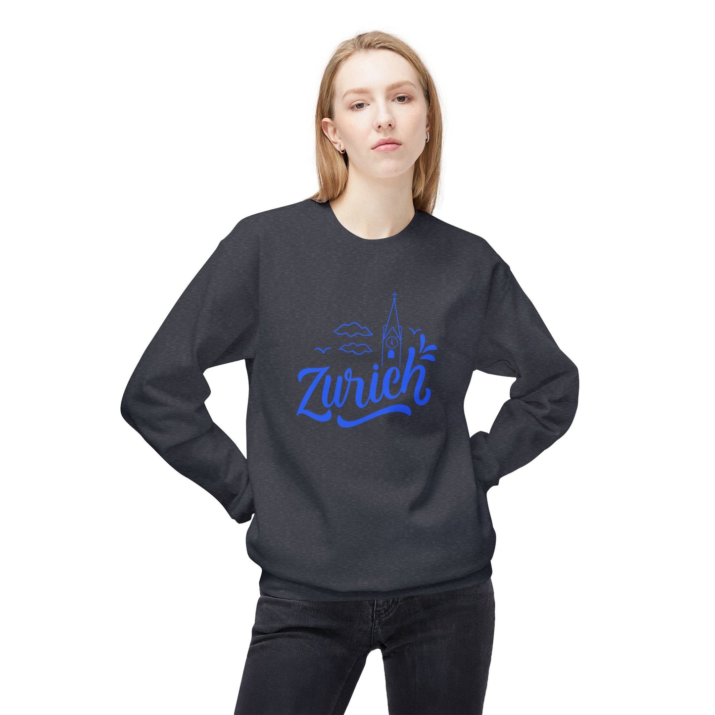 Zurich Unisex Crewneck Sweatshirt - Cozy Midweight Fleece - 12124