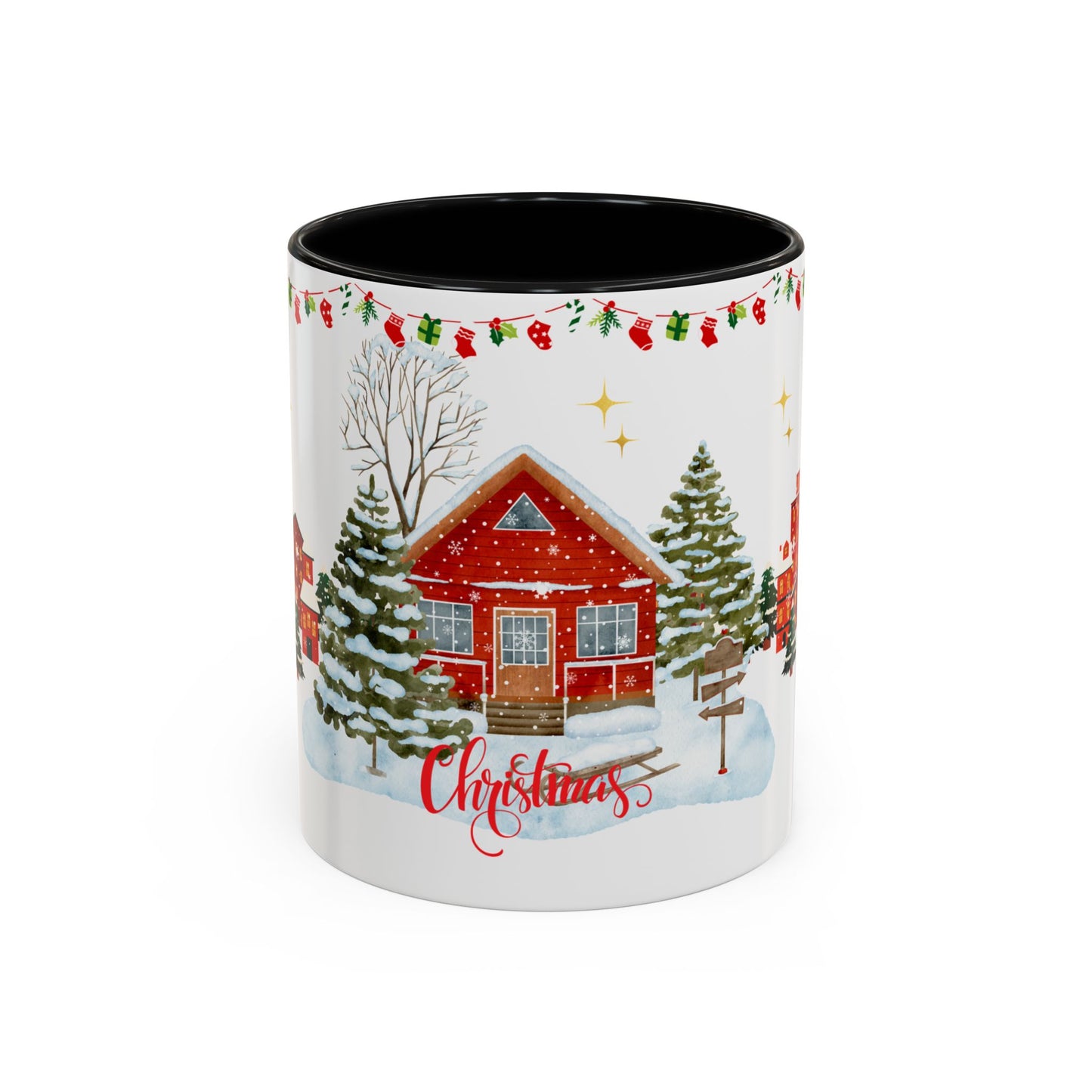 Christmas House - Accent Coffee Mug (11, 15oz)