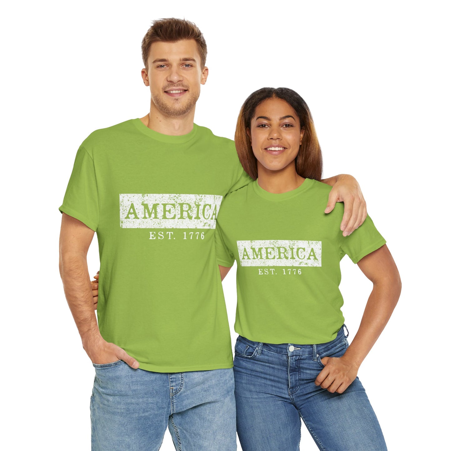 Patriotic Unisex Tee - America EST 1776, Vintage Style Shirt, Independence Day Gift, Casual Wear, Gifts for Him/Her - 13736