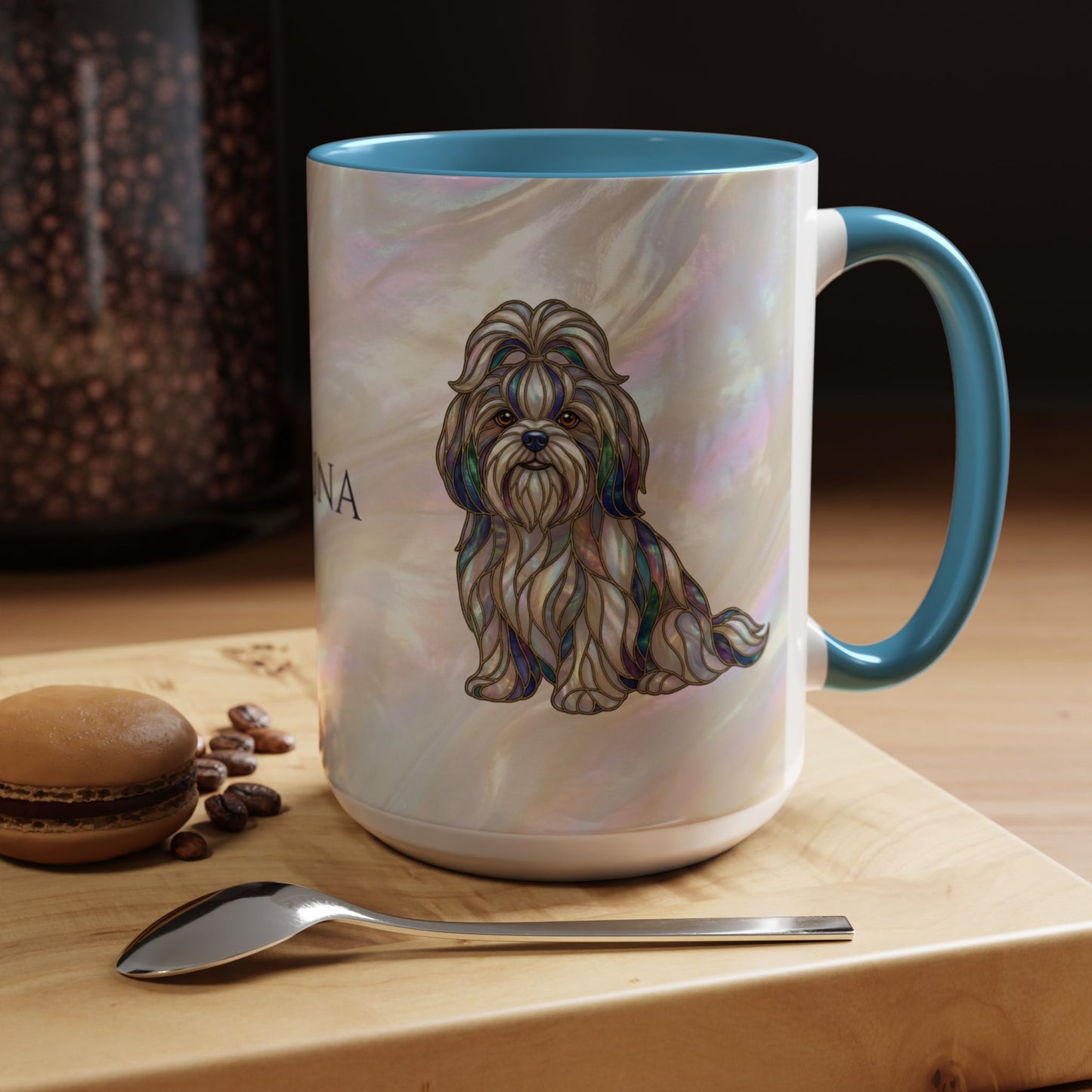 Shih Tzu Accent Coffee Mug – Stained Glass Design 11/15oz - 14647