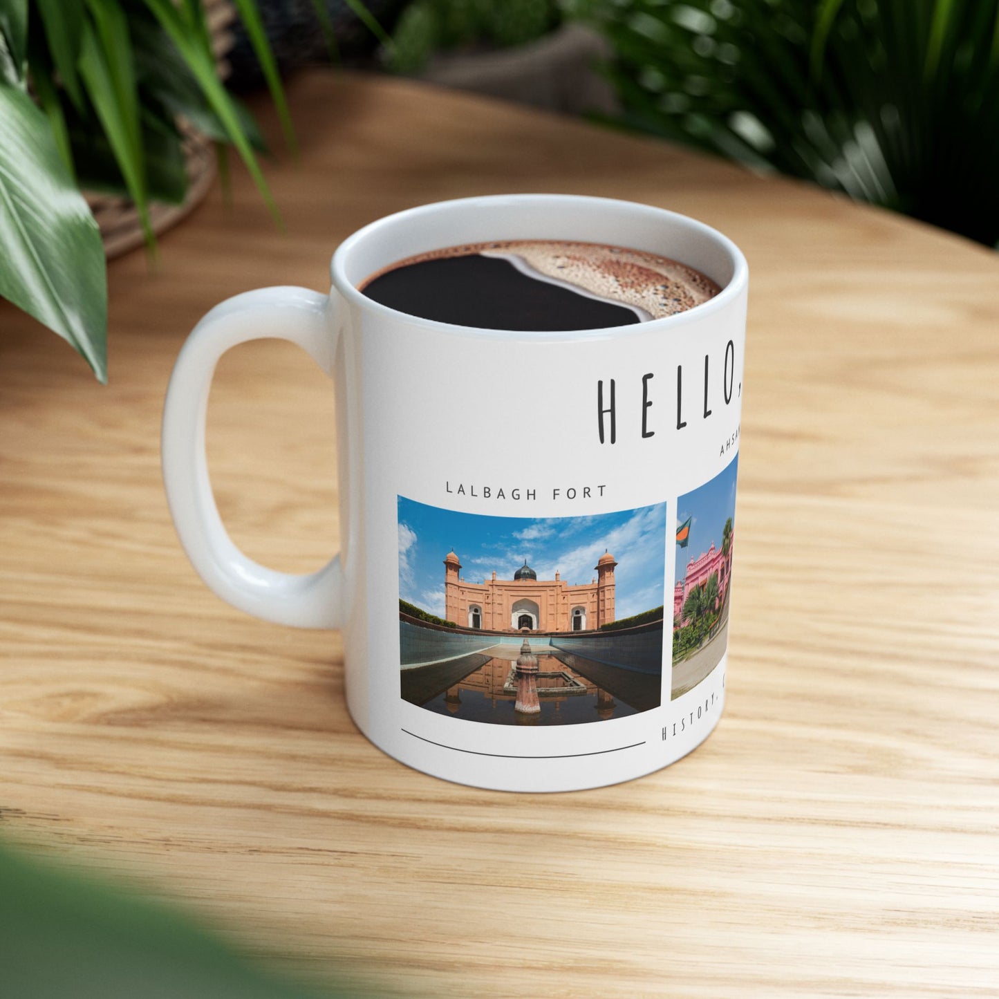 Hello Dhaka! Ceramic Mug – 11oz & 15oz – Perfect Gift for Travel Lovers and Culture Enthusiasts - 12211