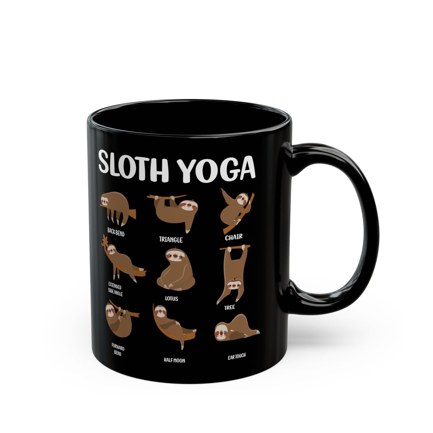 Sloth Yoga Mug, Fun Sloth Yoga Design Mug, Gift for Sloth Lovers - 13153