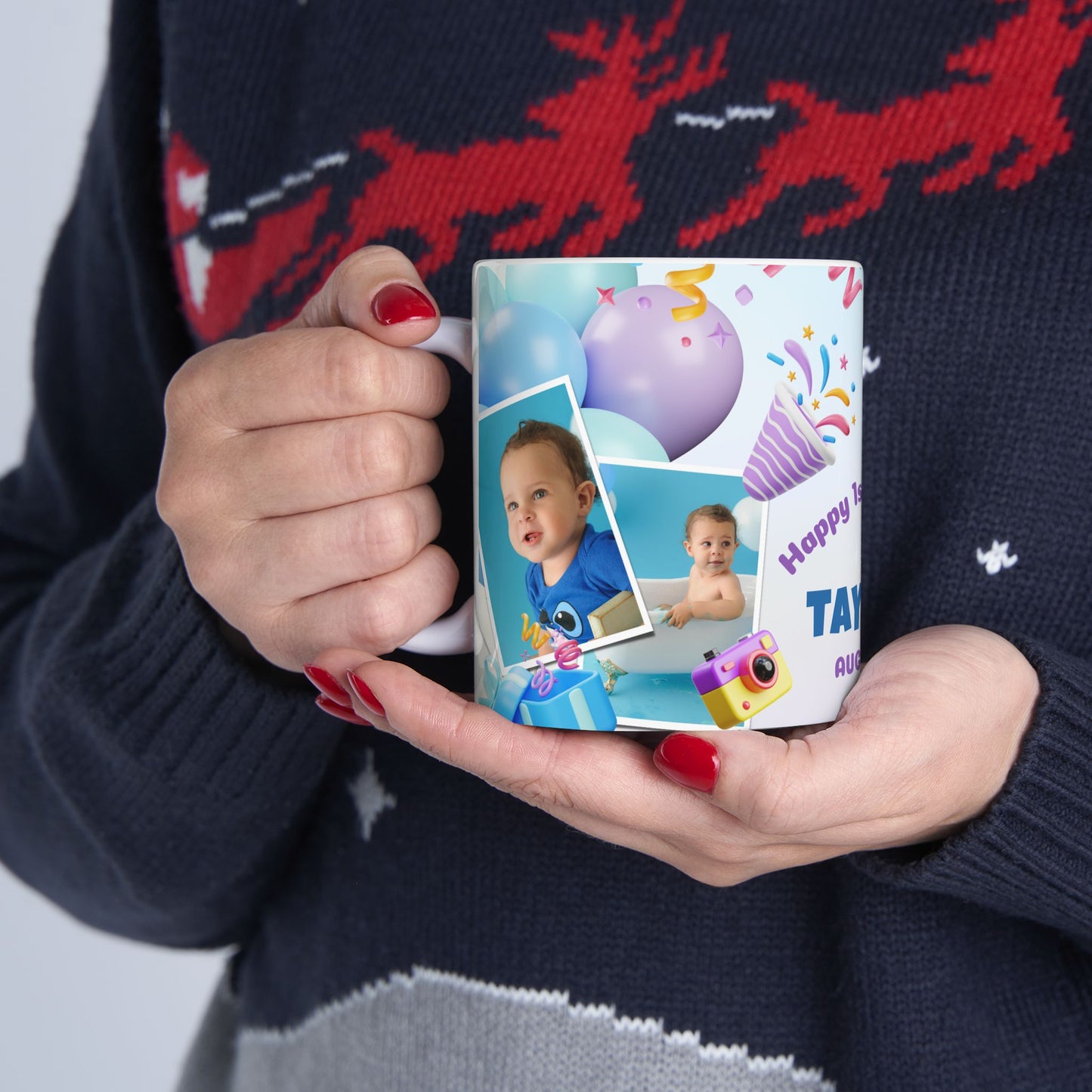 Personalized Birthday Mug for Kids, Custom Photo Cup, Gift for Birthday Celebration, Unique Child’s Mug, Party Favor - 13971