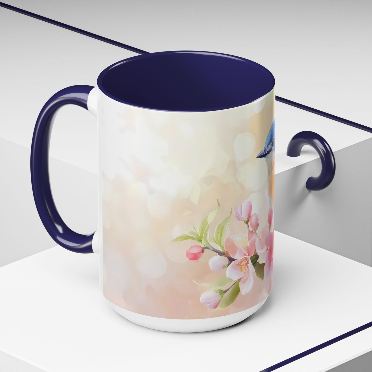 Bluebird Blooms Accent Coffee Mug - 11/15oz Floral Design - 11884