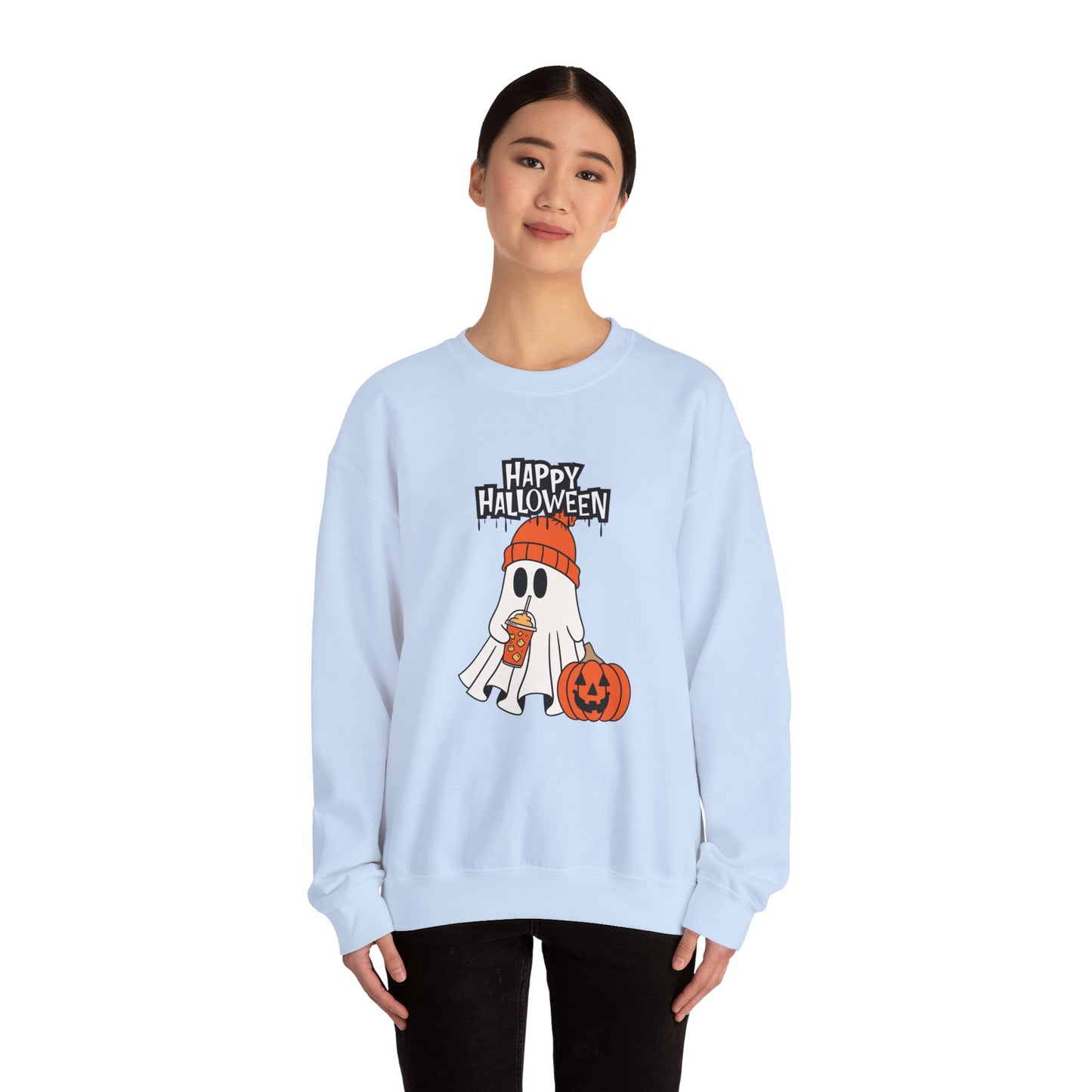 Happy Halloween, Ghost - Unisex Heavy Blend™ Crewneck Sweatshirt