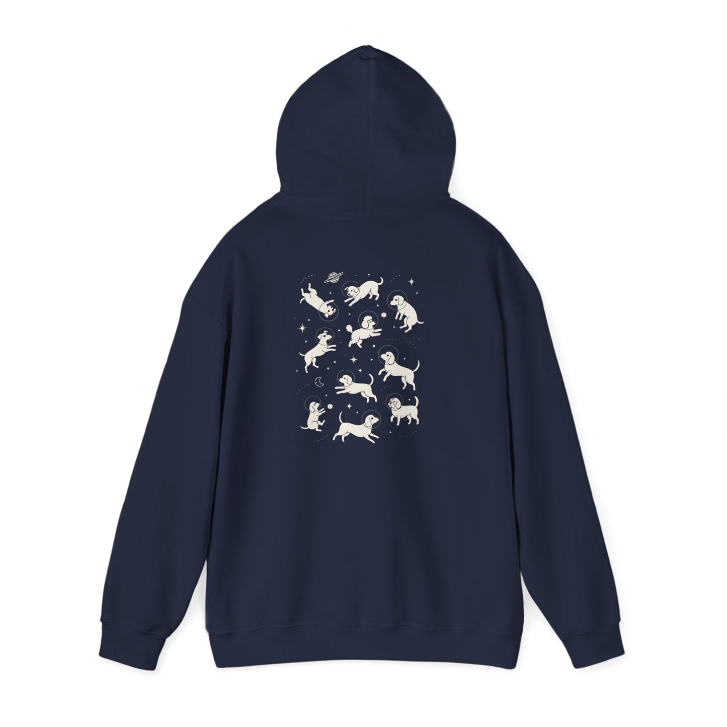 Dog in Space Hoodie – Space Puppy Graphic Hooded Sweatshirt, Unisex Heavy Blend™ - 14679