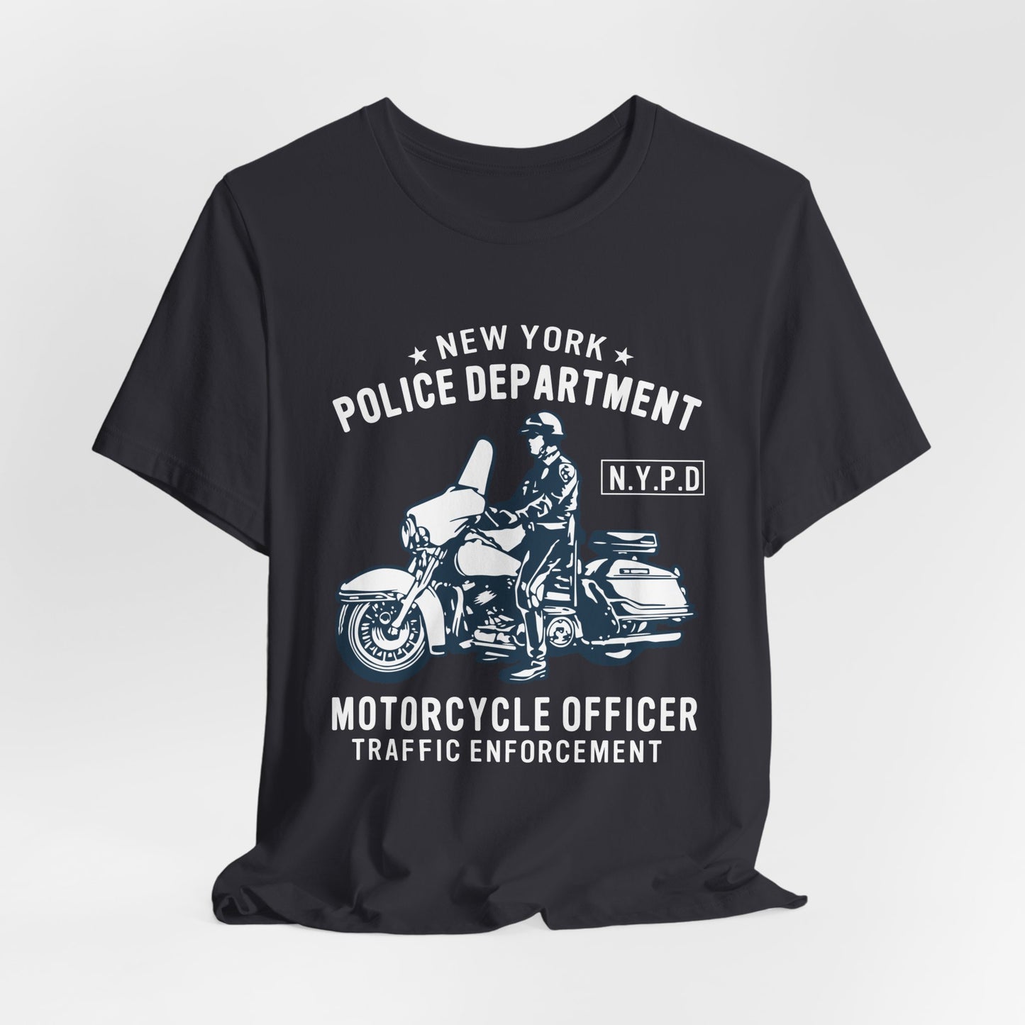 NY Police Department, Motorcycle Officer - Unisex Jersey Short Sleeve Tee - 13252