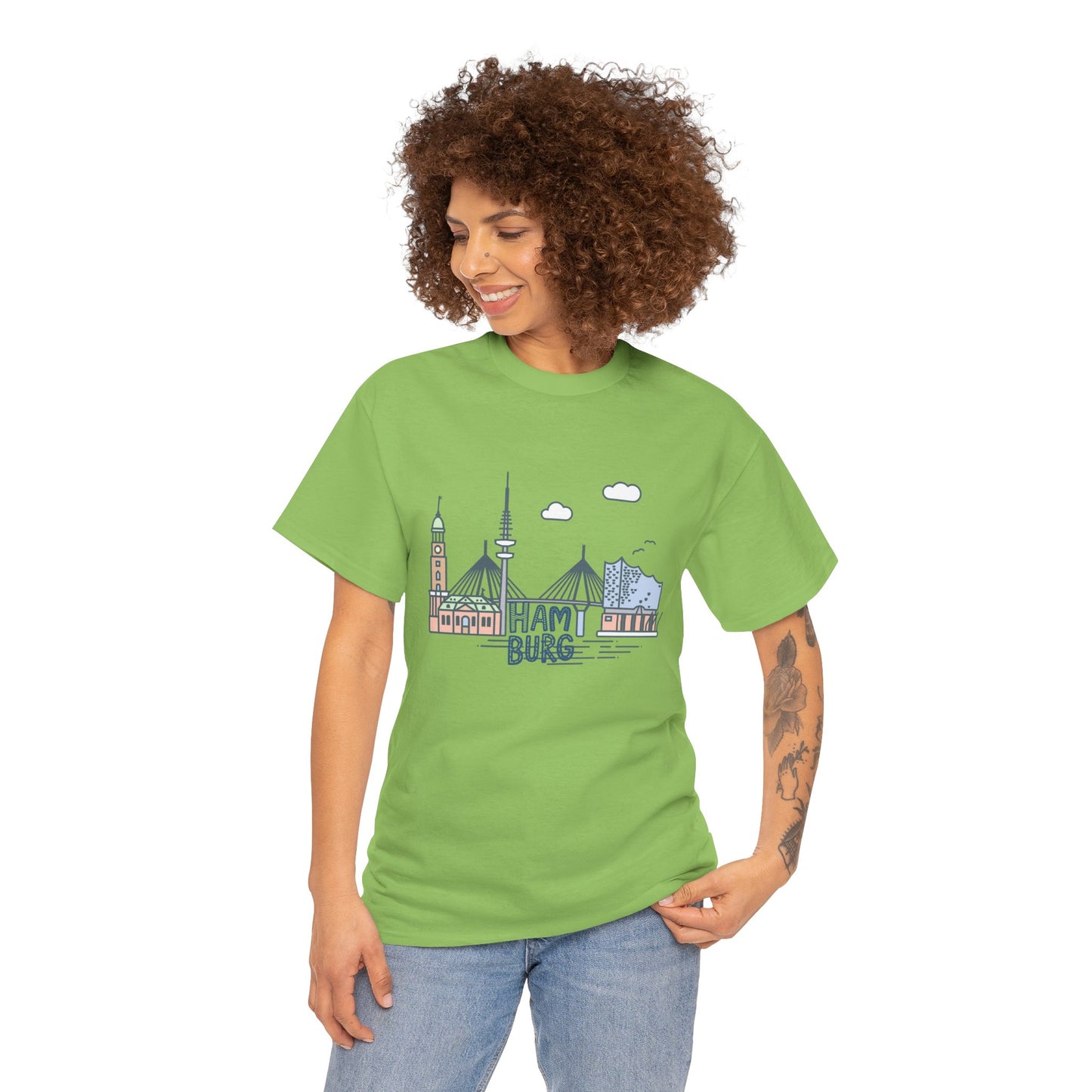 Hamburg, Vintage-Inspired Unisex Heavy Cotton Tee - 12244