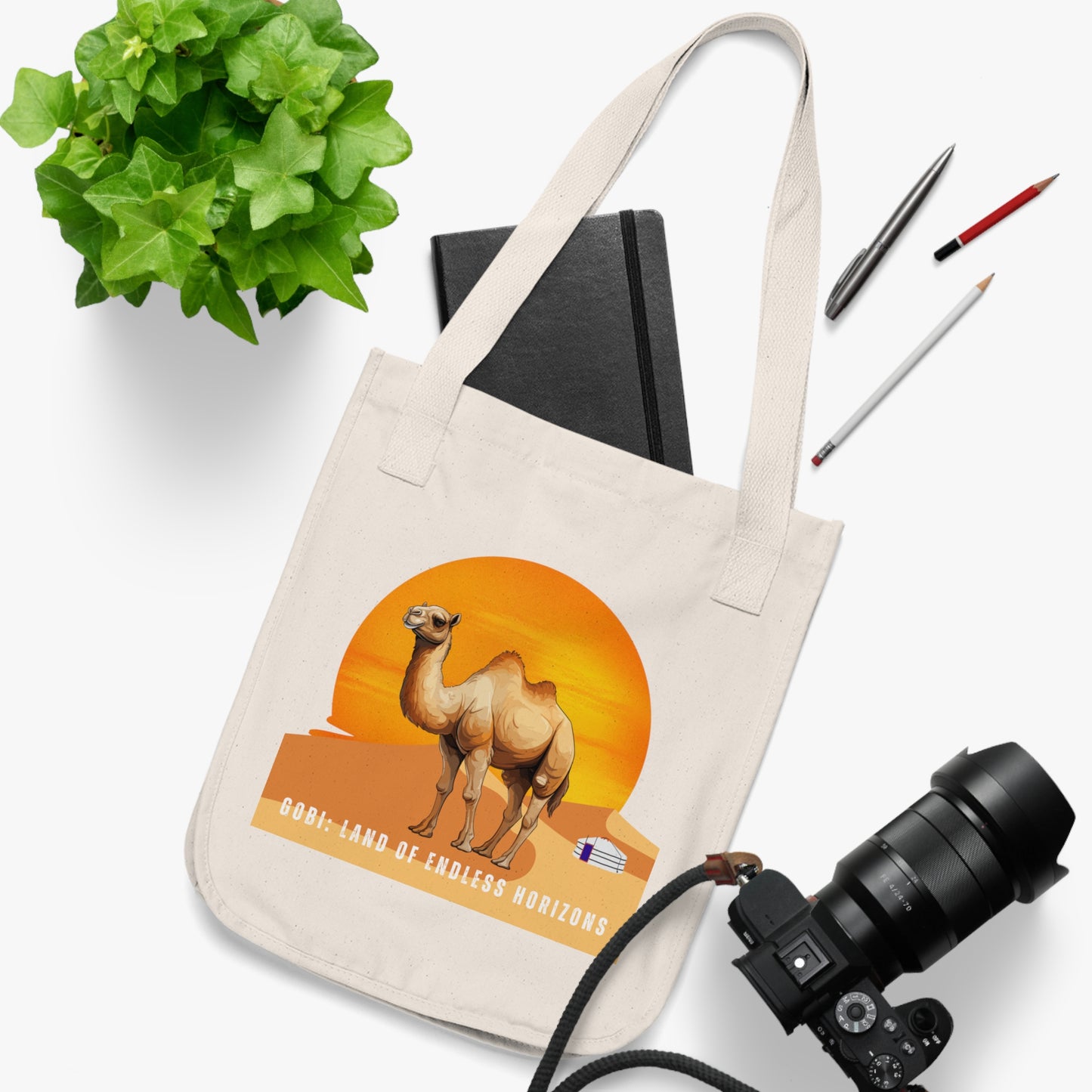 Gobi: Land of Endless Horizons - Organic Canvas Tote Bag