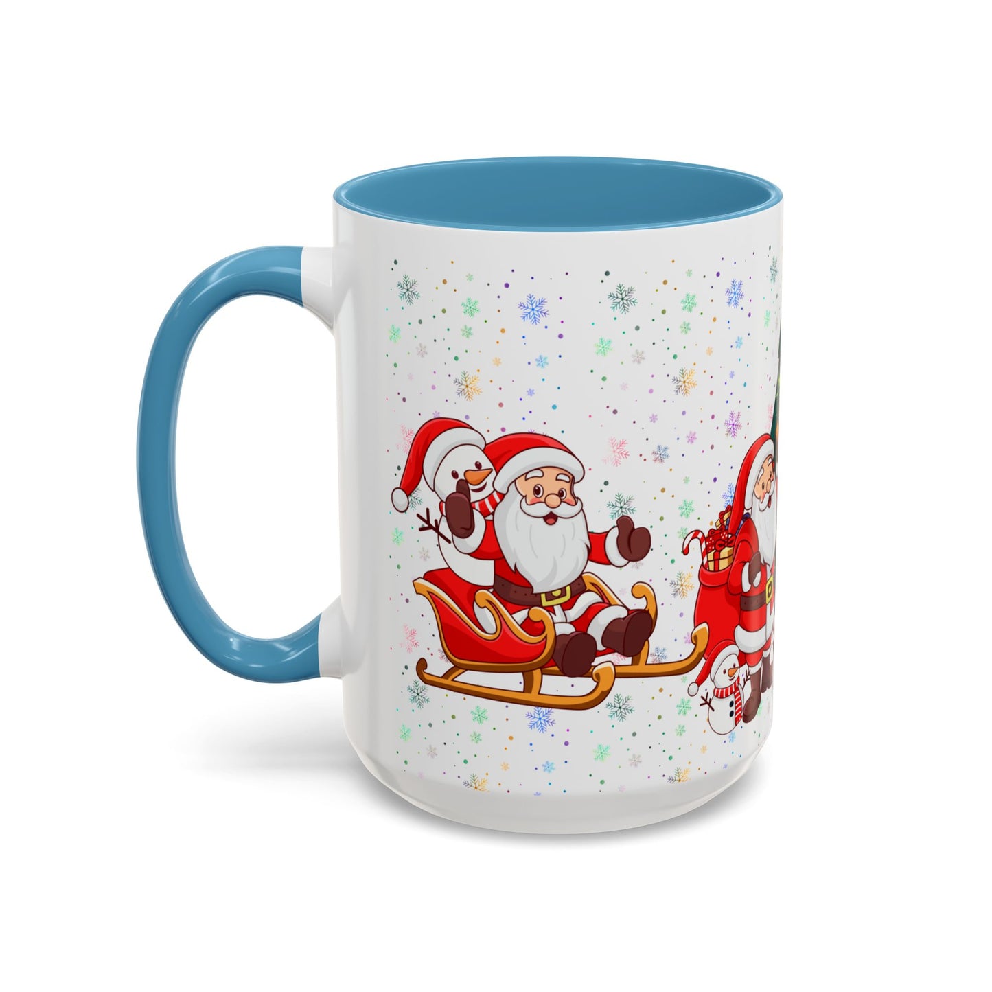 Christmas Party, Santa, Snowman & Reindeer - Accent Coffee Mug (11, 15oz) - 10427