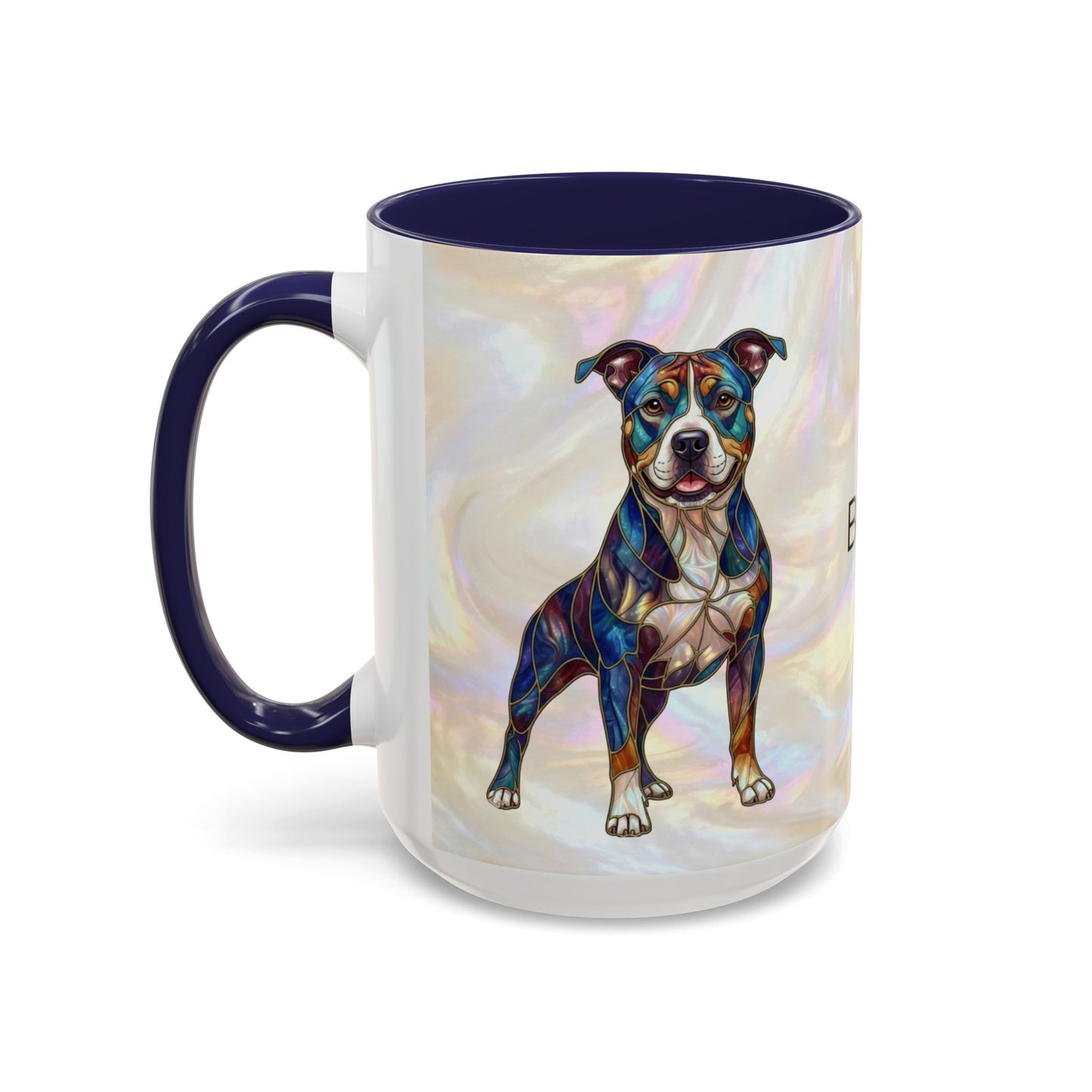 Pitbull Dog Accent Coffee Mug — Stained Glass Design (11/15oz) - 14536