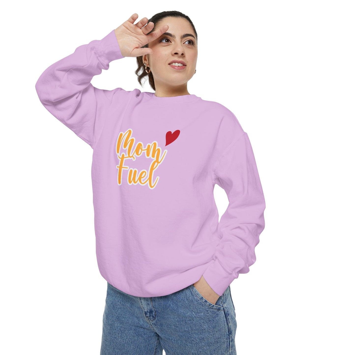 Mom Fuel Sweatshirt - Cozy Unisex Garment-Dyed Top for Moms - 11834