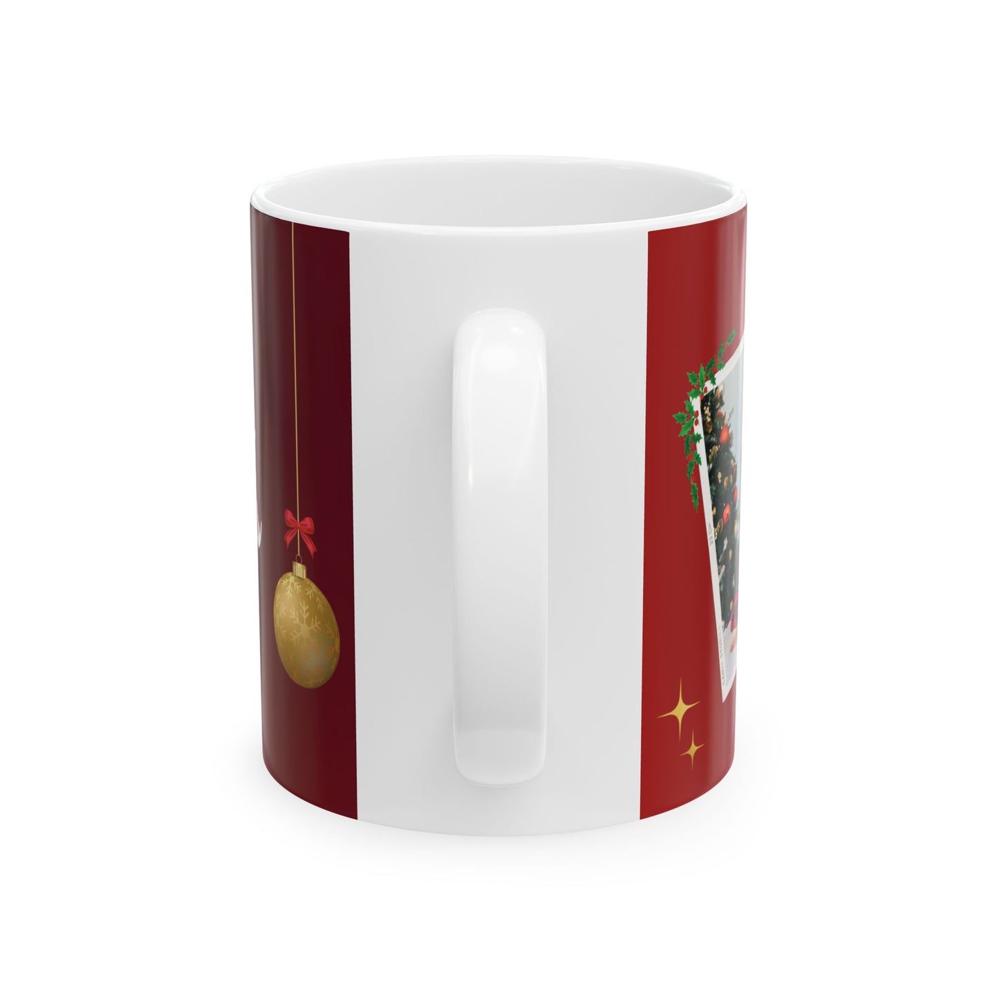 Happy Christmas, Family Photo, Customizable - Ceramic Mug, (11oz, 15oz) - 10929