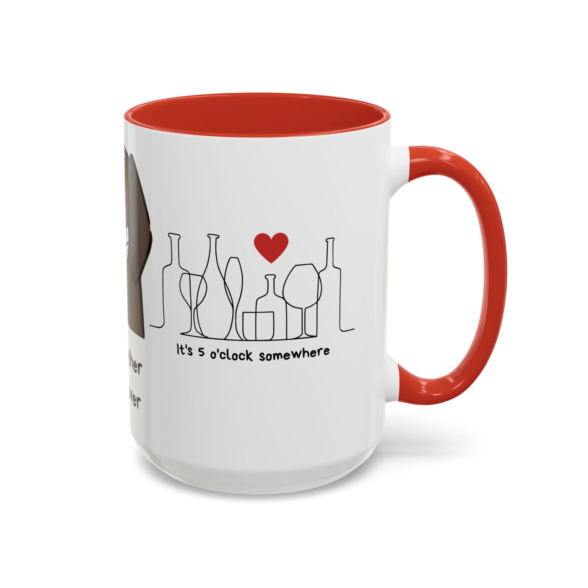 Dog Mother, Wine Lover - Accent Coffee Mug (11, 15oz) | 11 oz,11oz,15 oz,15oz,accent mug,Coffee Mugs,Halloween,Home & Living,Kitchen,Mugs,Spring Essentials,two tone,White base