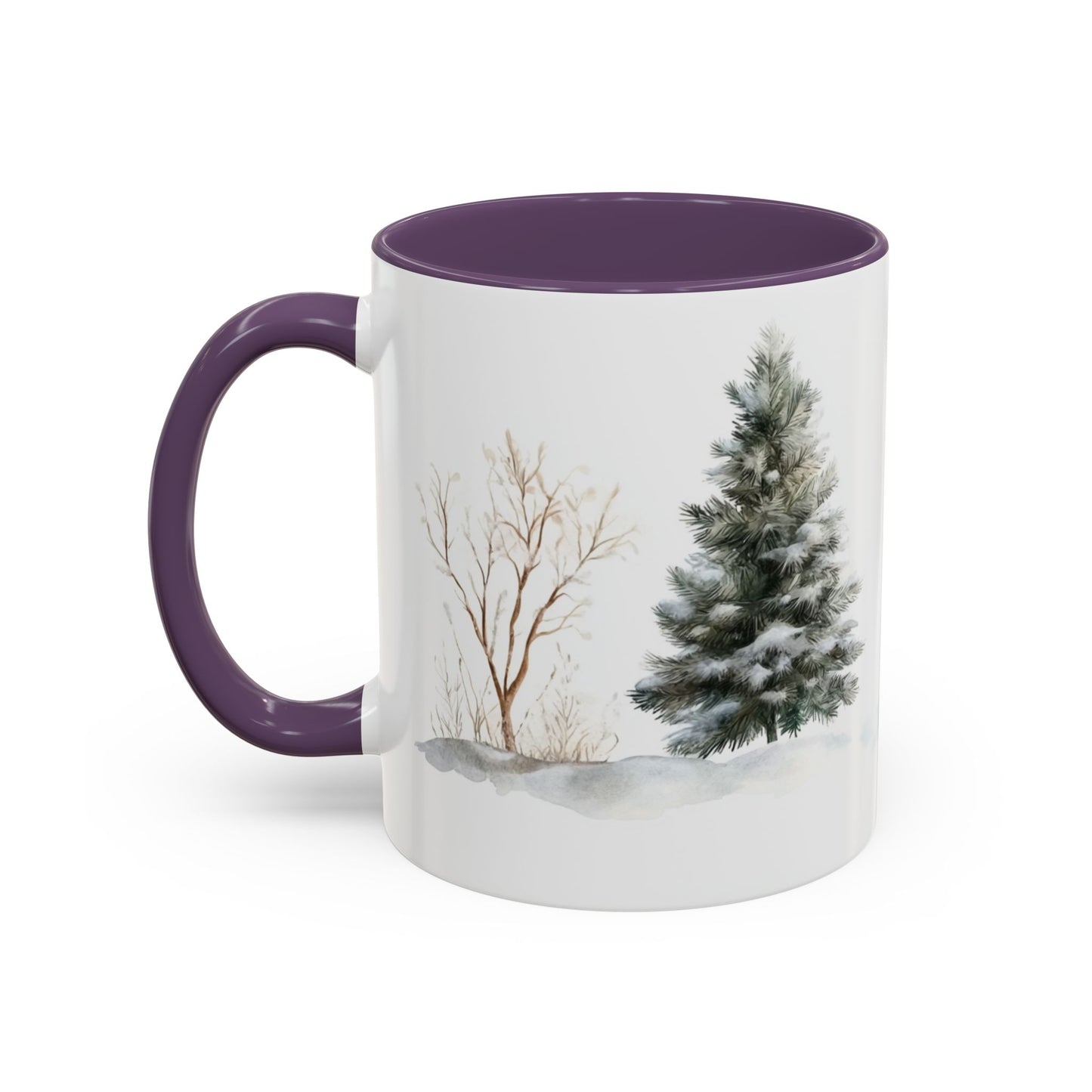 Winter Tree, Snowman & Puppy - Accent Coffee Mug (11, 15oz) - 10404