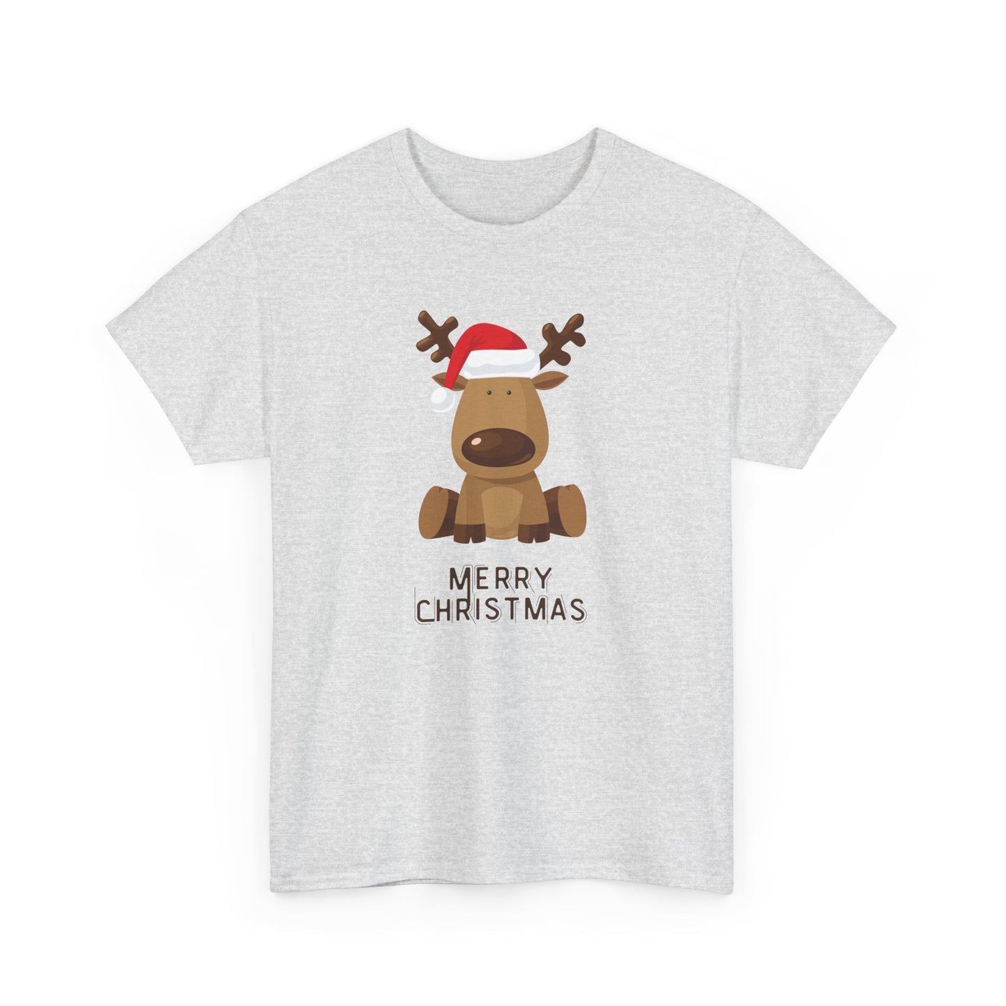 Reindeer: Merry Christmas - Unisex Heavy Cotton Tee