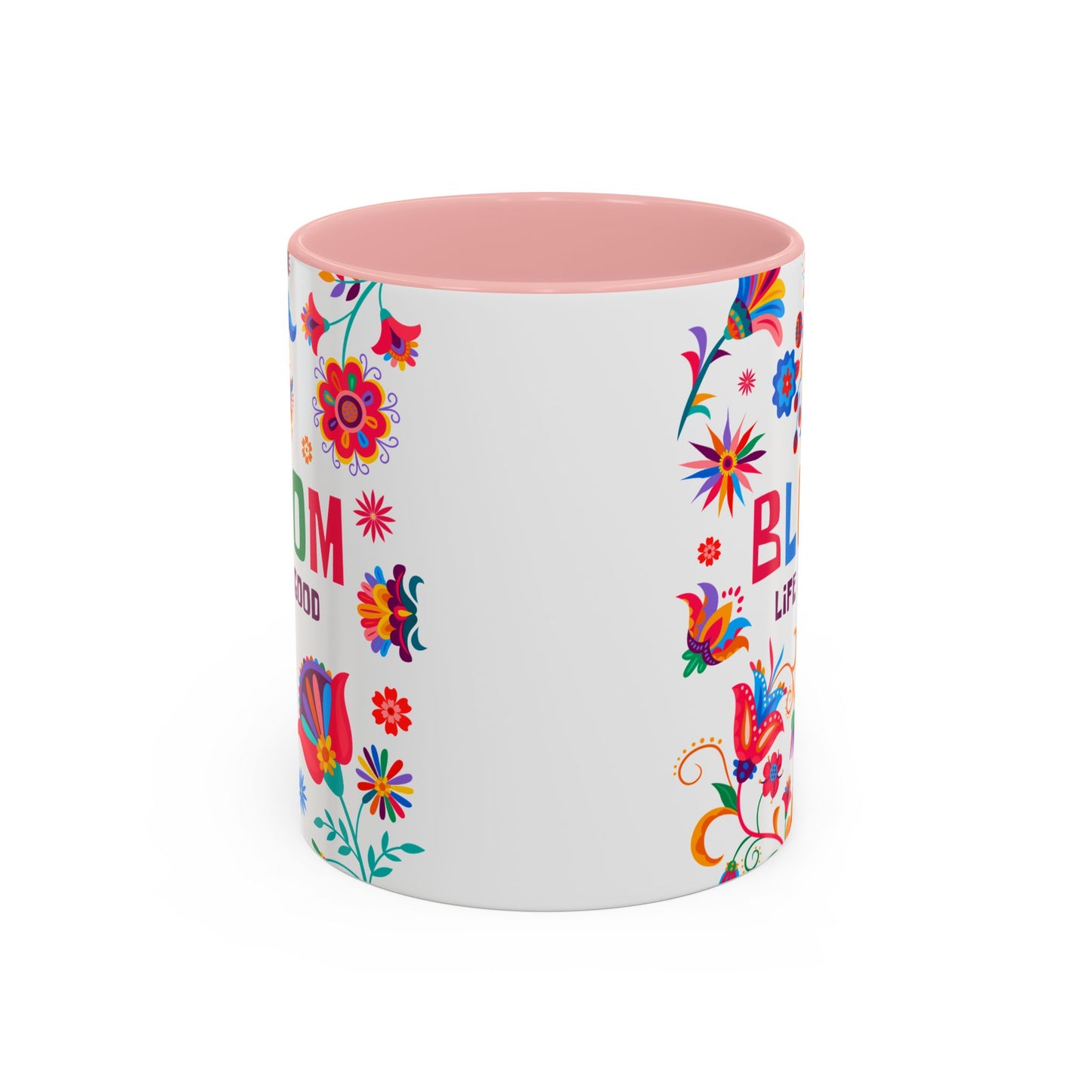Colorful Floral Accent Coffee Mug - Bloom Life is Good - 14082