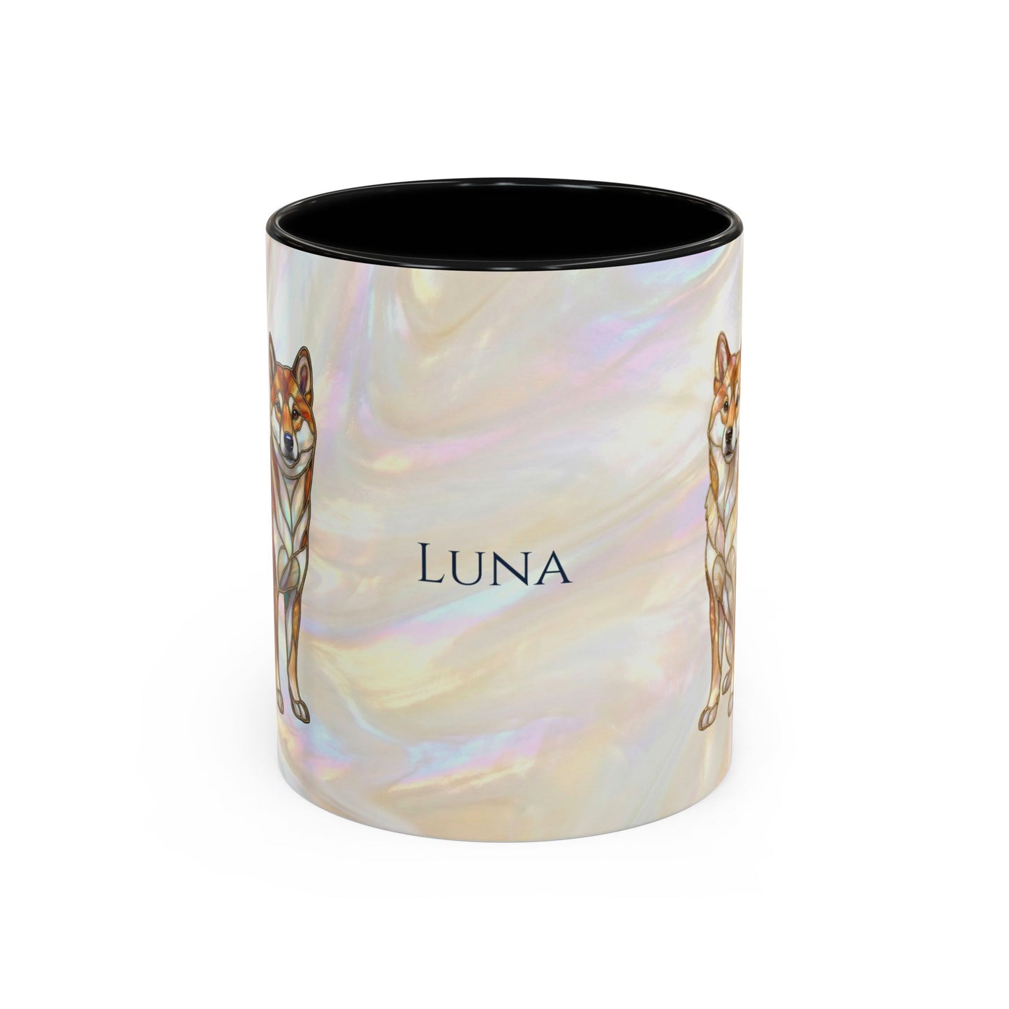 Shiba Inu Accent Coffee Mug – Stained Glass Design 11/15oz - 14646