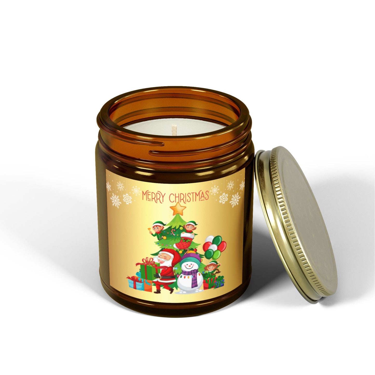 Merry Christmas - Scented Candles, Coconut Apricot Wax (4oz, 9oz)