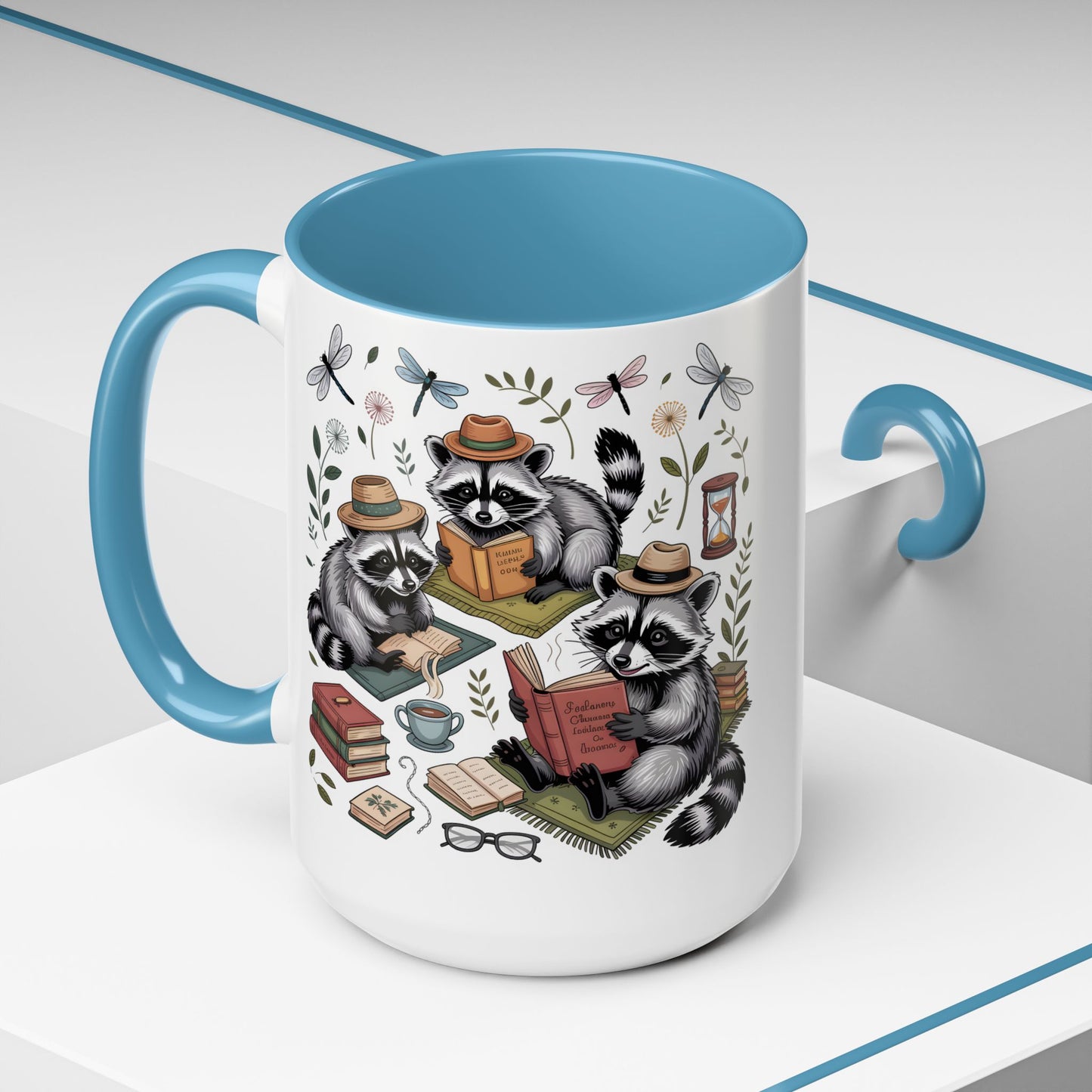 Raccoons Love Books Mug – Cute Reading Coffee Mug Gift for Book Lovers (11oz / 15oz) - 14801