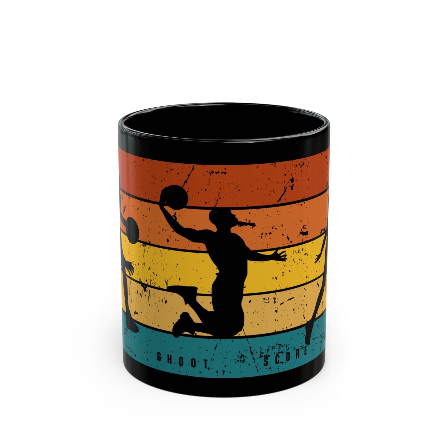 Dribble, Shoot, Score, Repeat - Black Mug (11oz, 15oz) - 10223